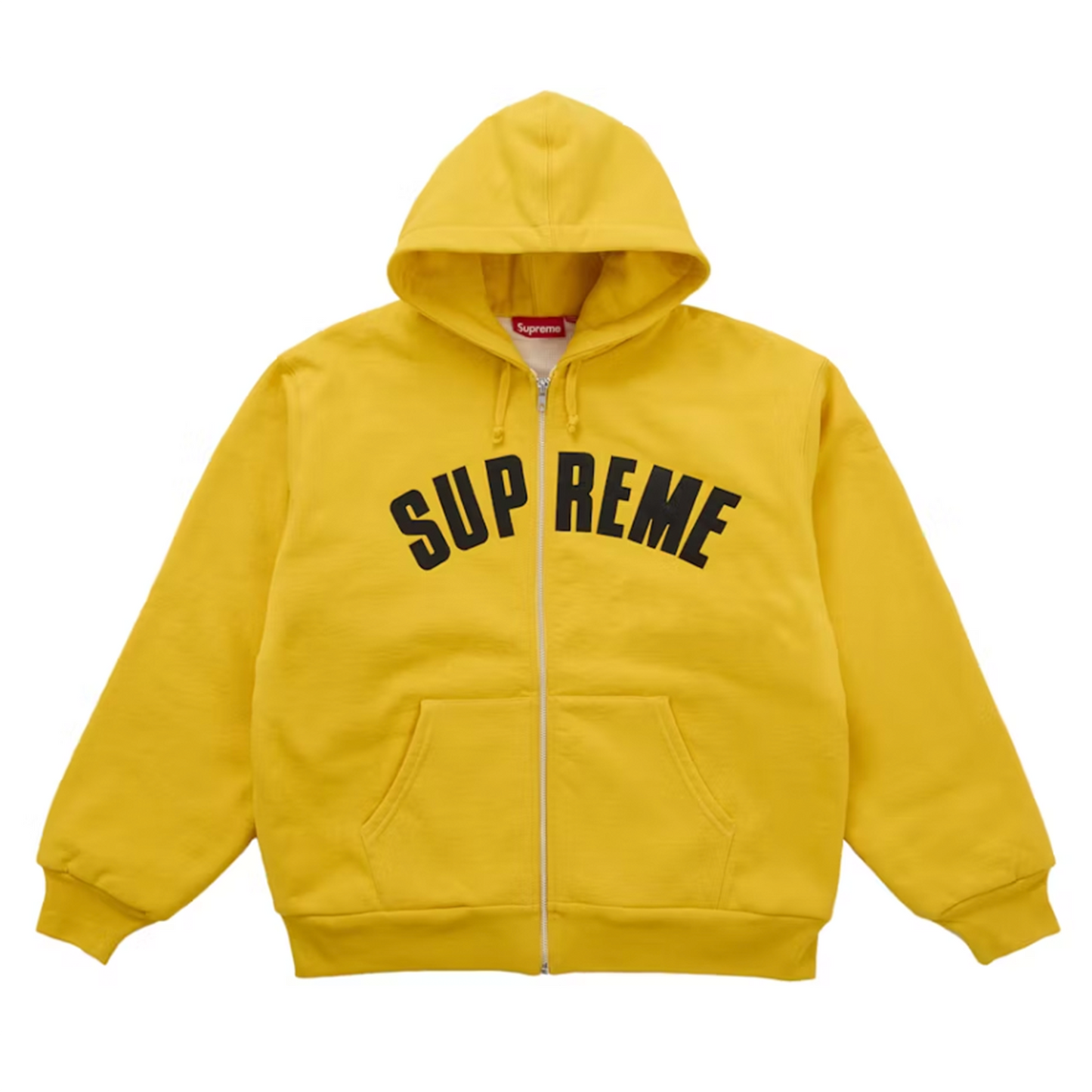 Supreme Arc Thermal Lined Zip Up Hooded Sweatshirt Yellow