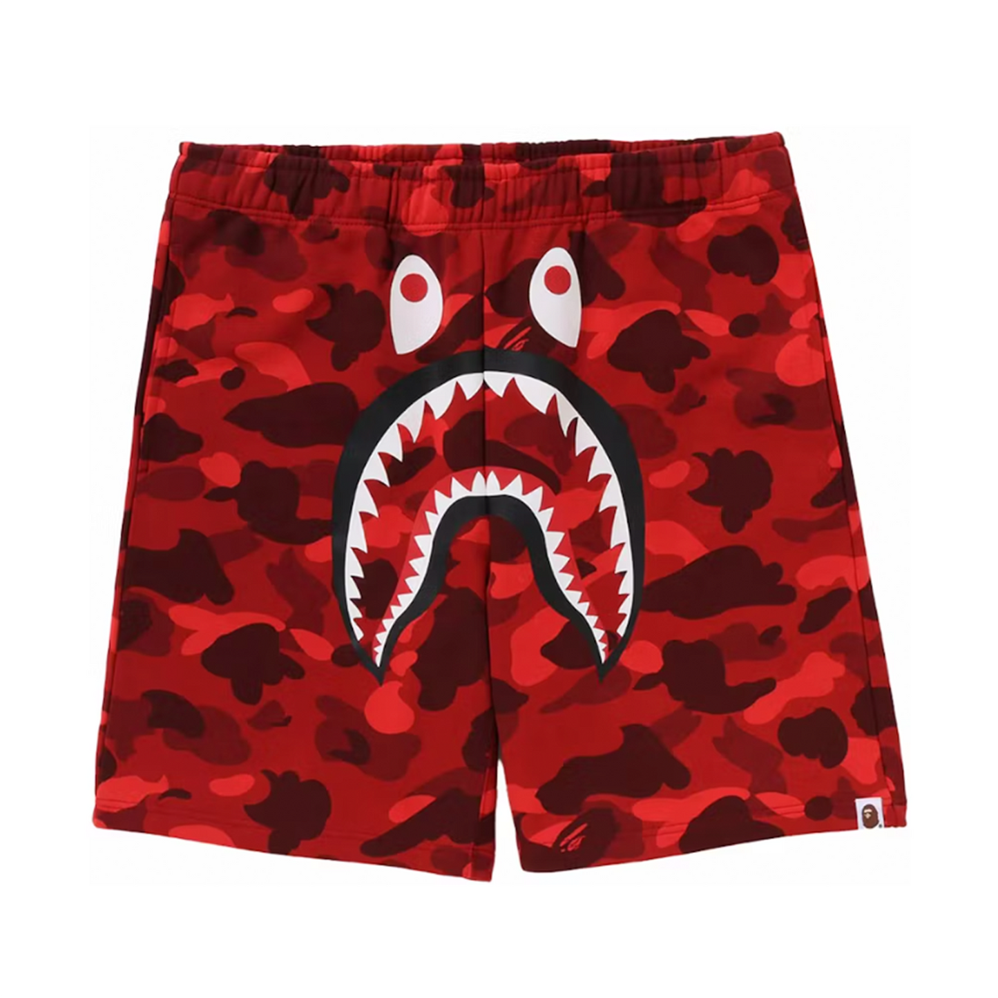 BAPE Color Camo Shark Sweat Shorts (SS24) Red [USED] - S (Used)