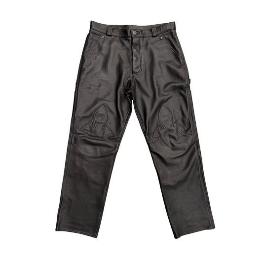 Chrome Hearts Leather Fleur Pants