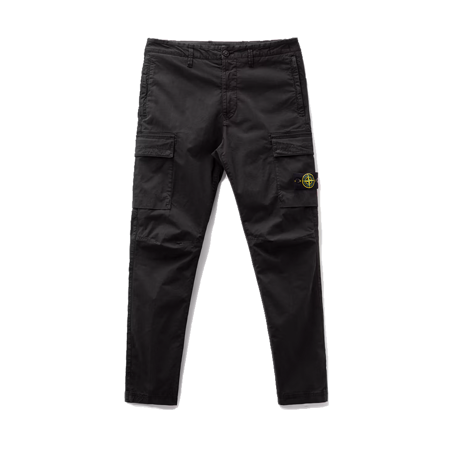 Stone Island Double Pocket Slim Fit Cargo Pants Black [USED] - W36 x 32 (Used)