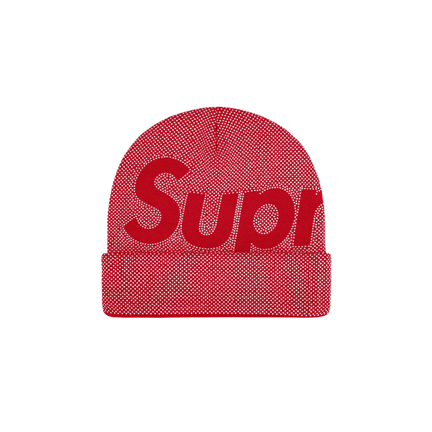 Supreme Studded Knockout Big Logo Beanie Red