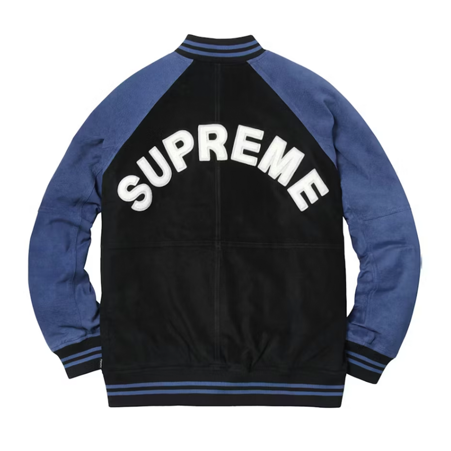 Supreme Suede Varsity Jacket Blue (SS17) [USED] - L (Used)