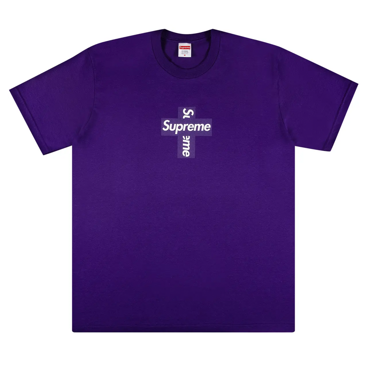 Supreme Cross Box Logo Tee Purple [USED] - M (Used)