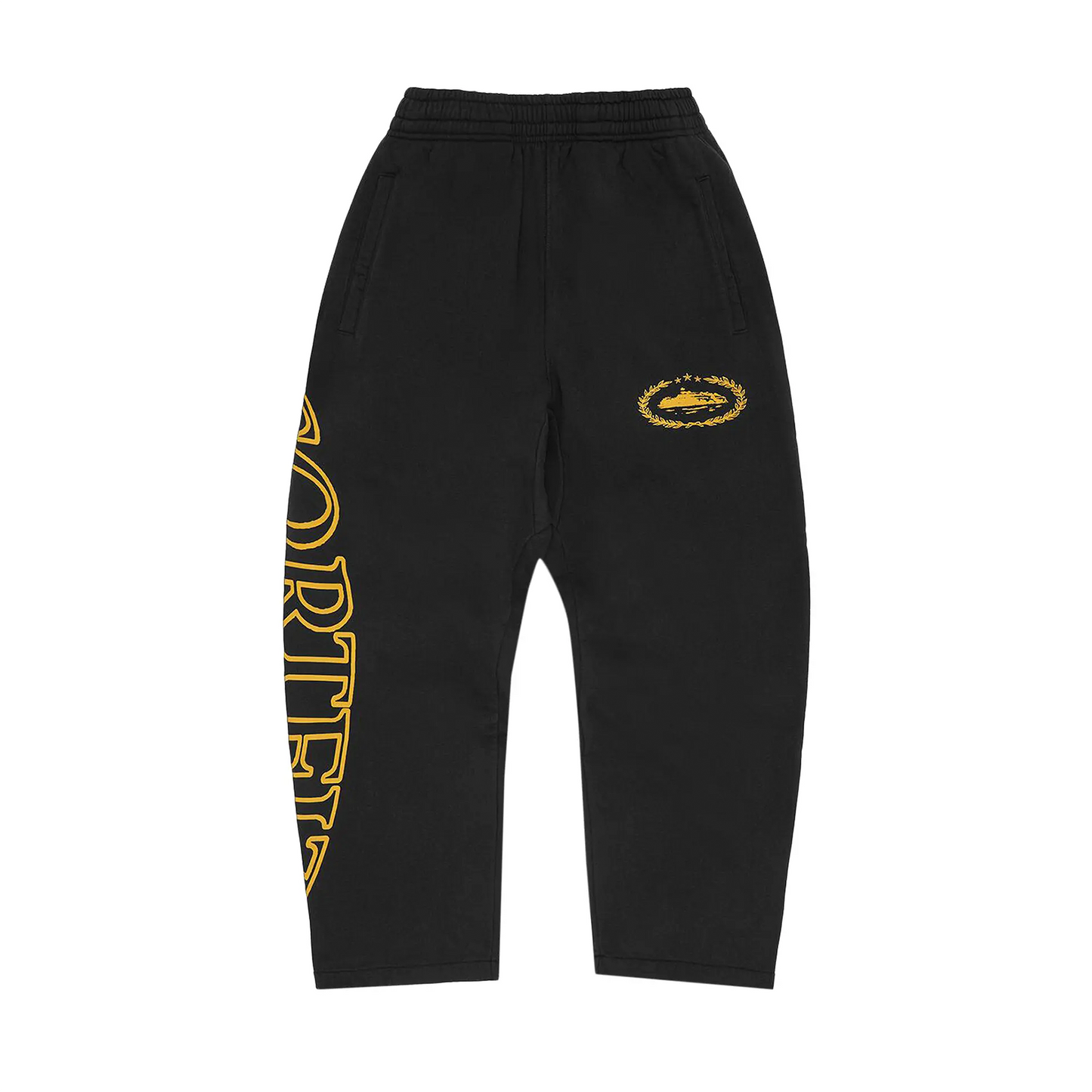 Corteiz Superior Royale Open Hem Pant 'Black/Yellow'