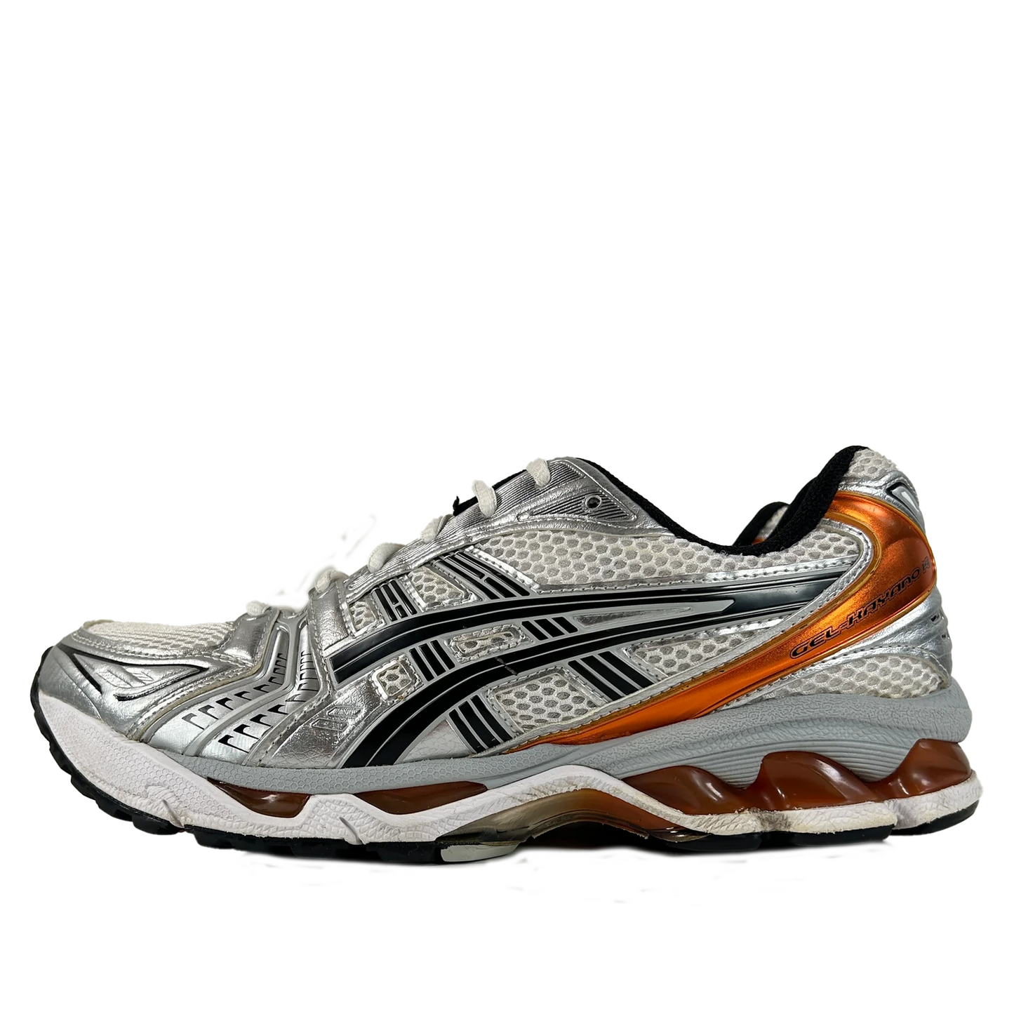 1201A019 109 ASICS Gel-Kayano 14 White Piquant Orange [USED] - 8.5 (Used) (No Box)