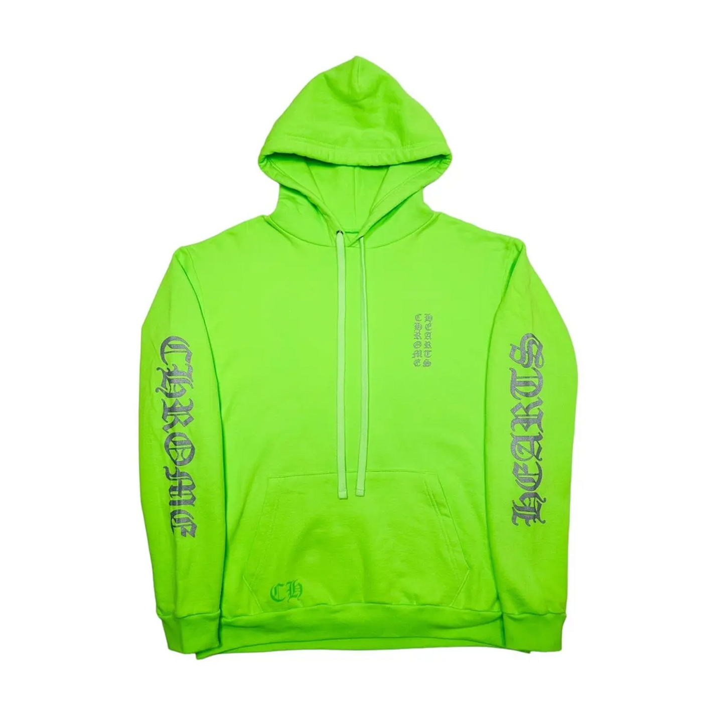Chrome Hearts Vertical Logo Hooded Sweatshirt Neon Green [USED] - S (Used)