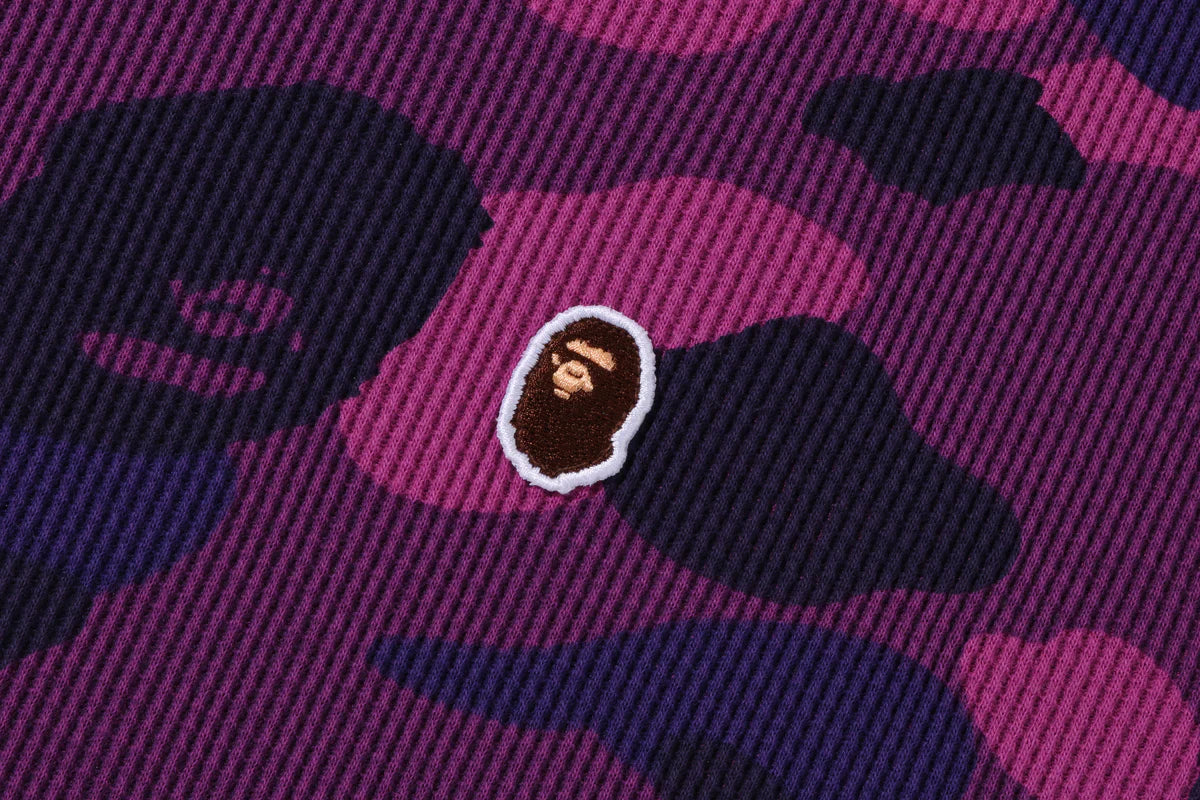 Bape Color Camo Thermal L/S Tee Mens Purple