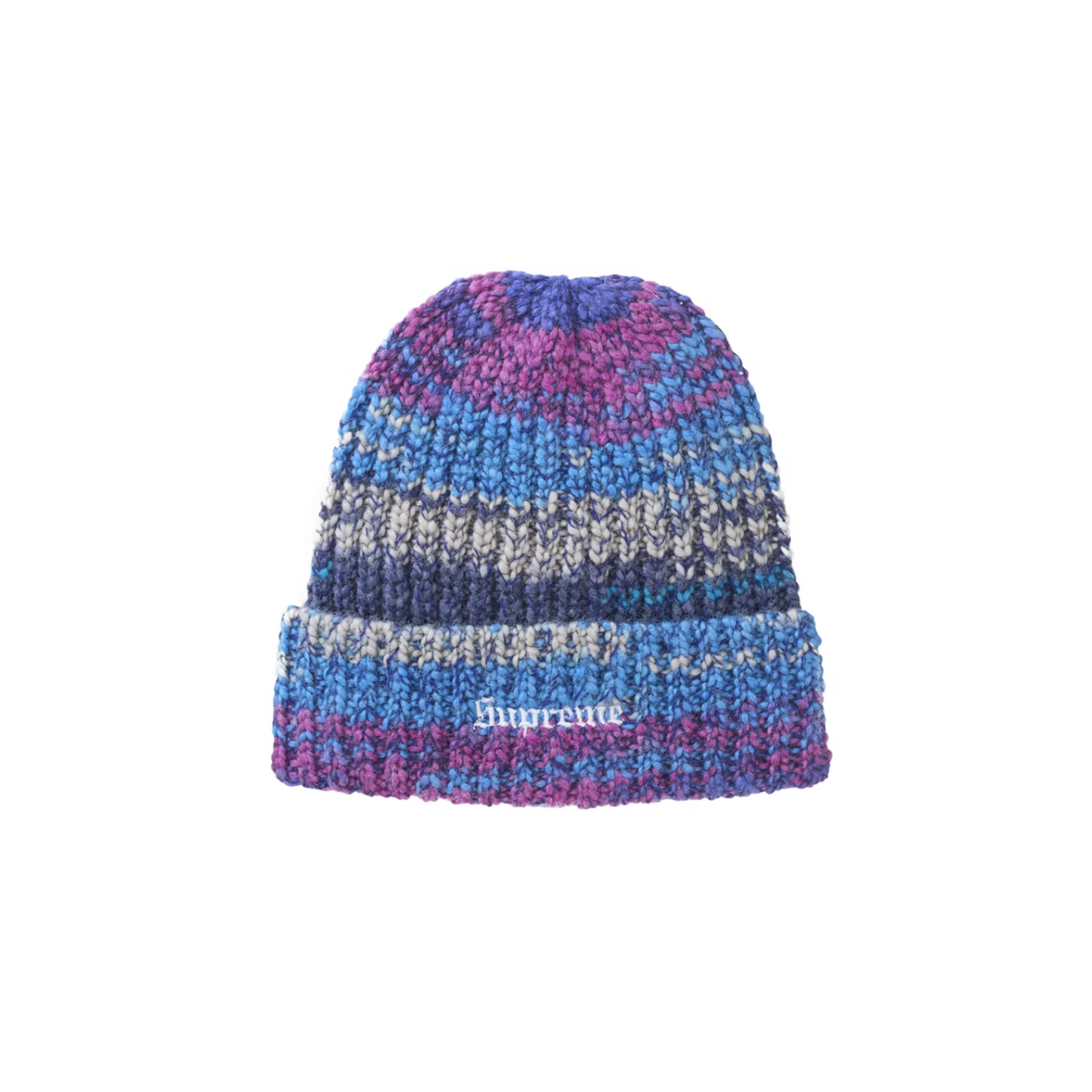 Supreme Space Dye Stripe Beanie Blue
