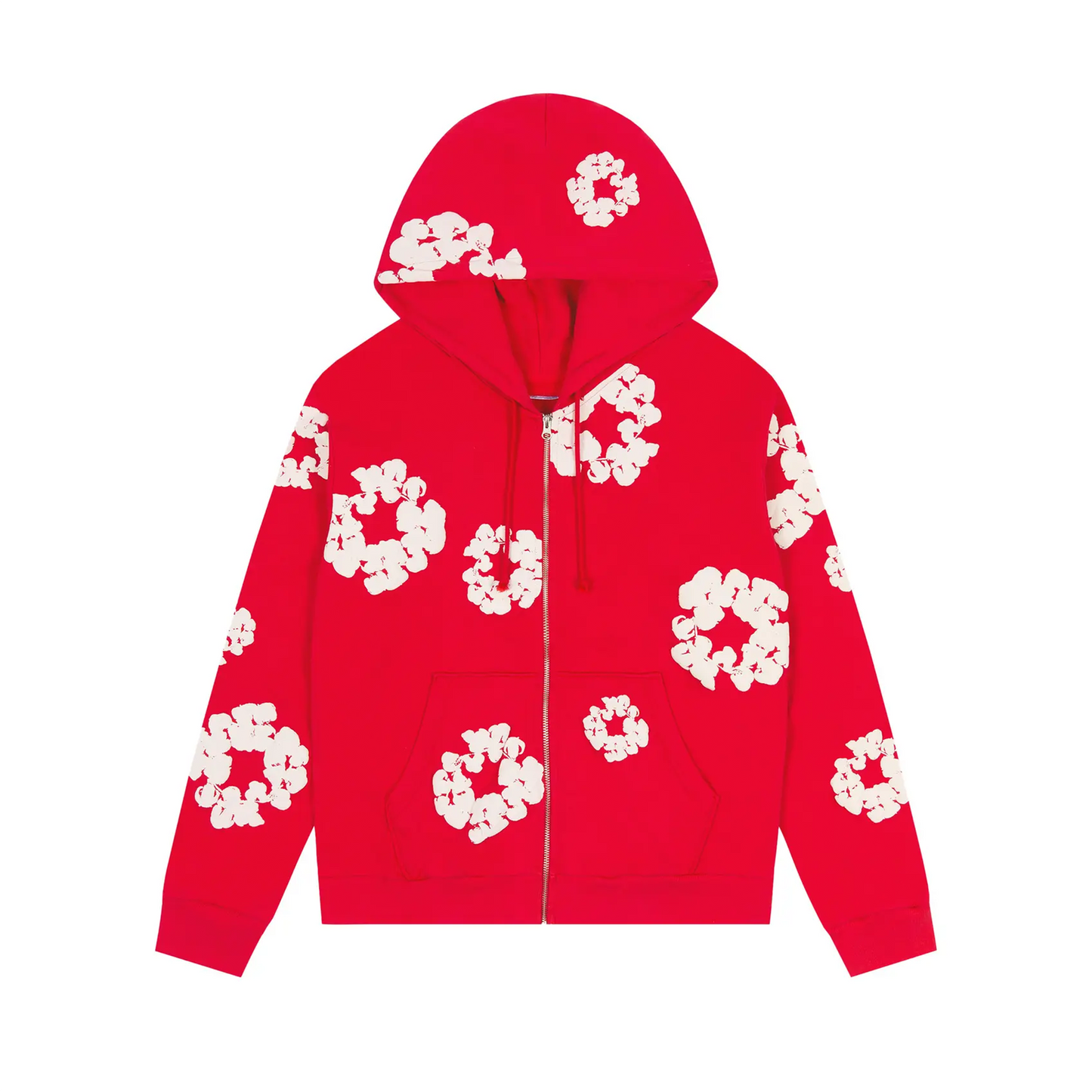 Denim Tears Cotton Wreath Zip Hoodie Red