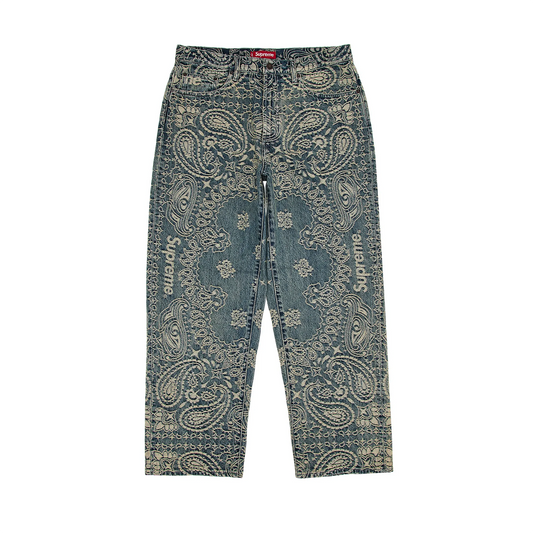 Supreme Bandana Jacquard Baggy Jean Blue