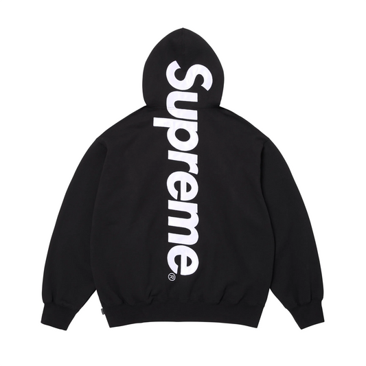 Supreme Satin Applique Hooded Sweatshirt (SS26) Black