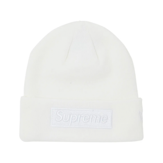 Supreme New Era Box Logo Beanie (FW23) White