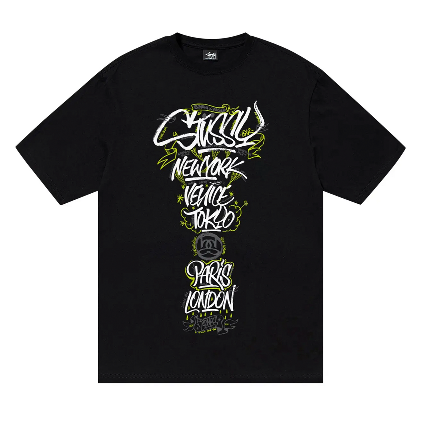 Stussy x Born X Raised Handstyles Tee 'Black'