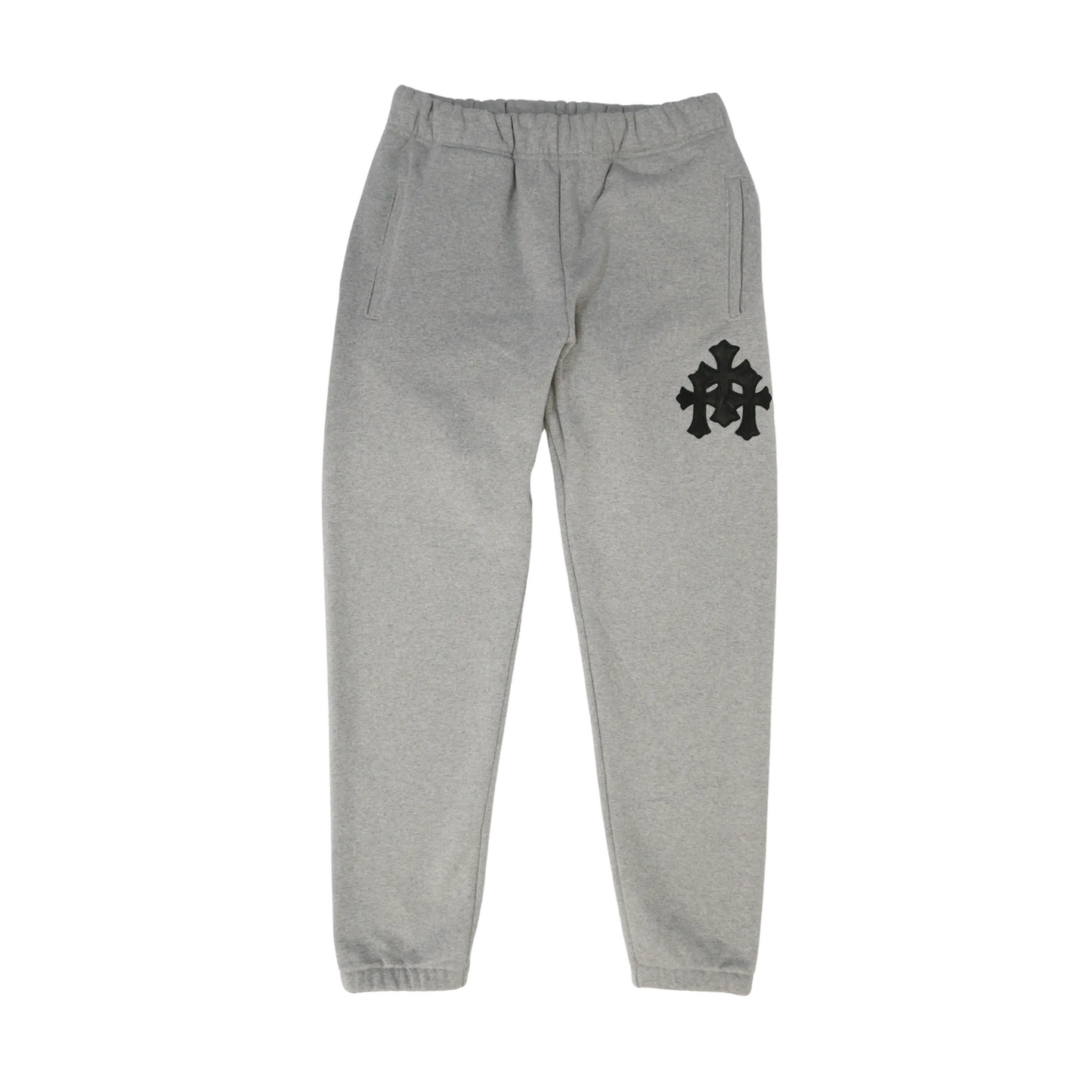 Chrome Hearts Paper Jam Triple Leather Cross Grey Sweatpants