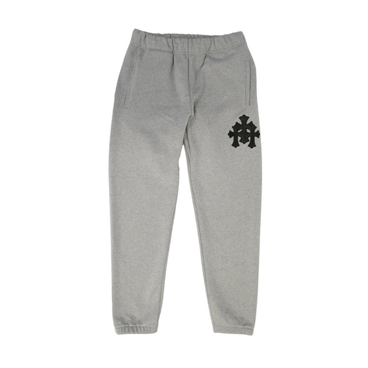 Chrome Hearts Paper Jam Triple Leather Cross Grey Sweatpants
