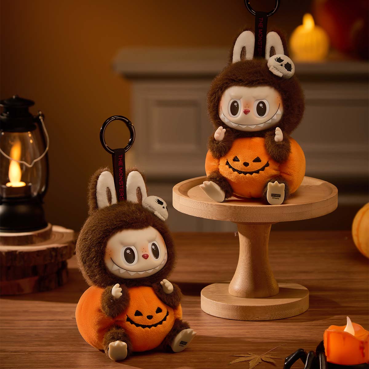 Pop Mart Labubu Happy Halloween Party Series-Sitting Pumpkin Vinyl Plush Pendant