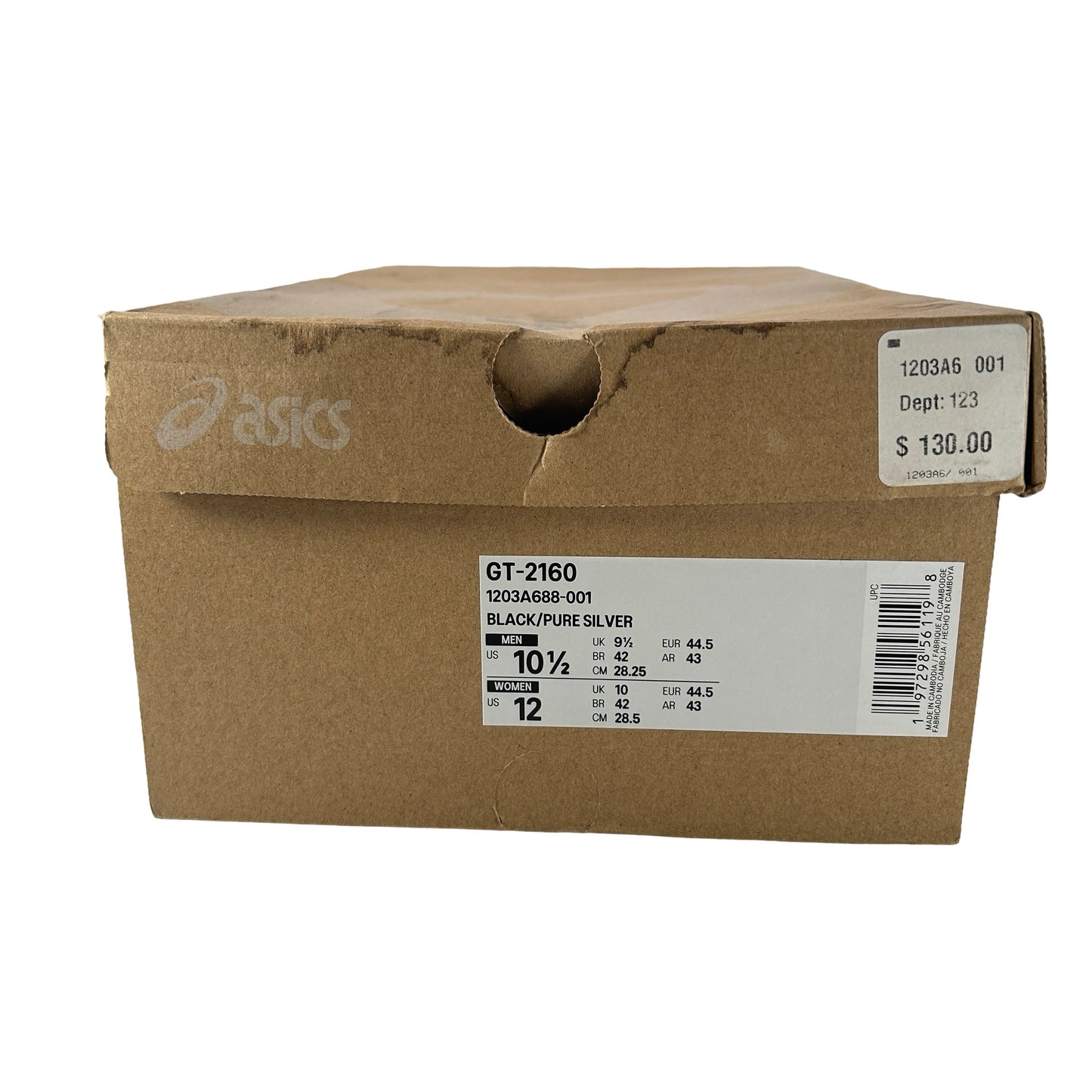 1203A688 001 ASICS GT-2160 Black Pure Silver Red [USED] - 10.5 M (Used)