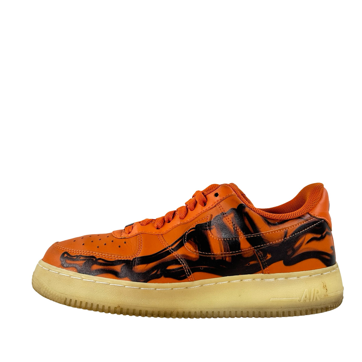 CU8067 800 Nike Air Force 1 Low Orange Skeleton Halloween [USED] - 9 M (Used) (No Box)