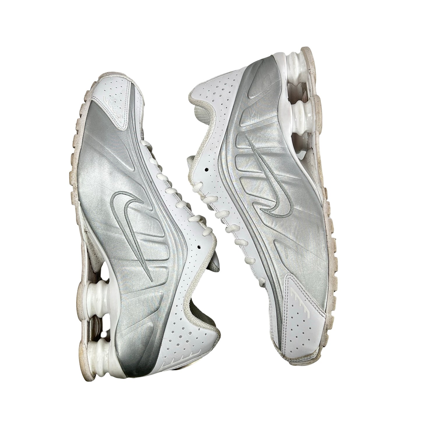 AR3565 101 Nike Shox R4 White Metallic Silver (2019/2024) (W) [Used] - 11 W (Used) (No Box)