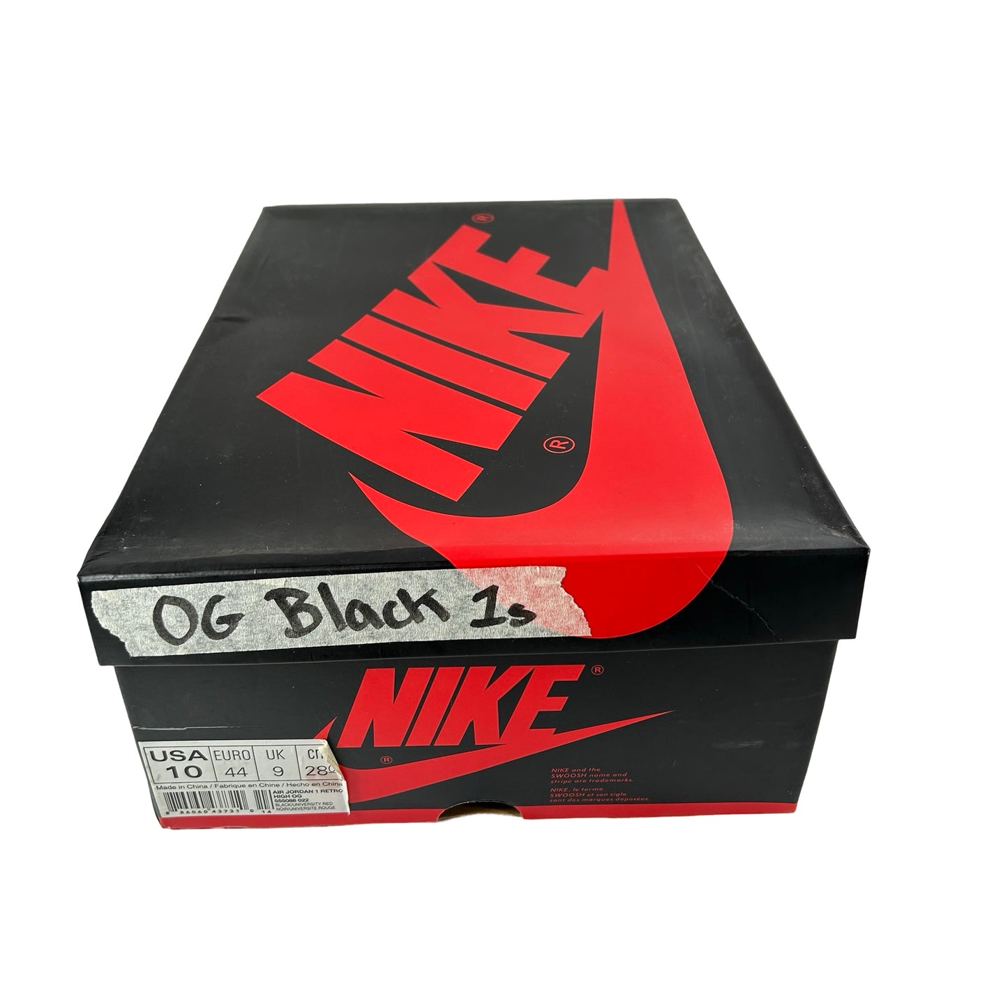 555088 022 Jordan 1 Retro High OG Black [USED] - 10 M (Used)