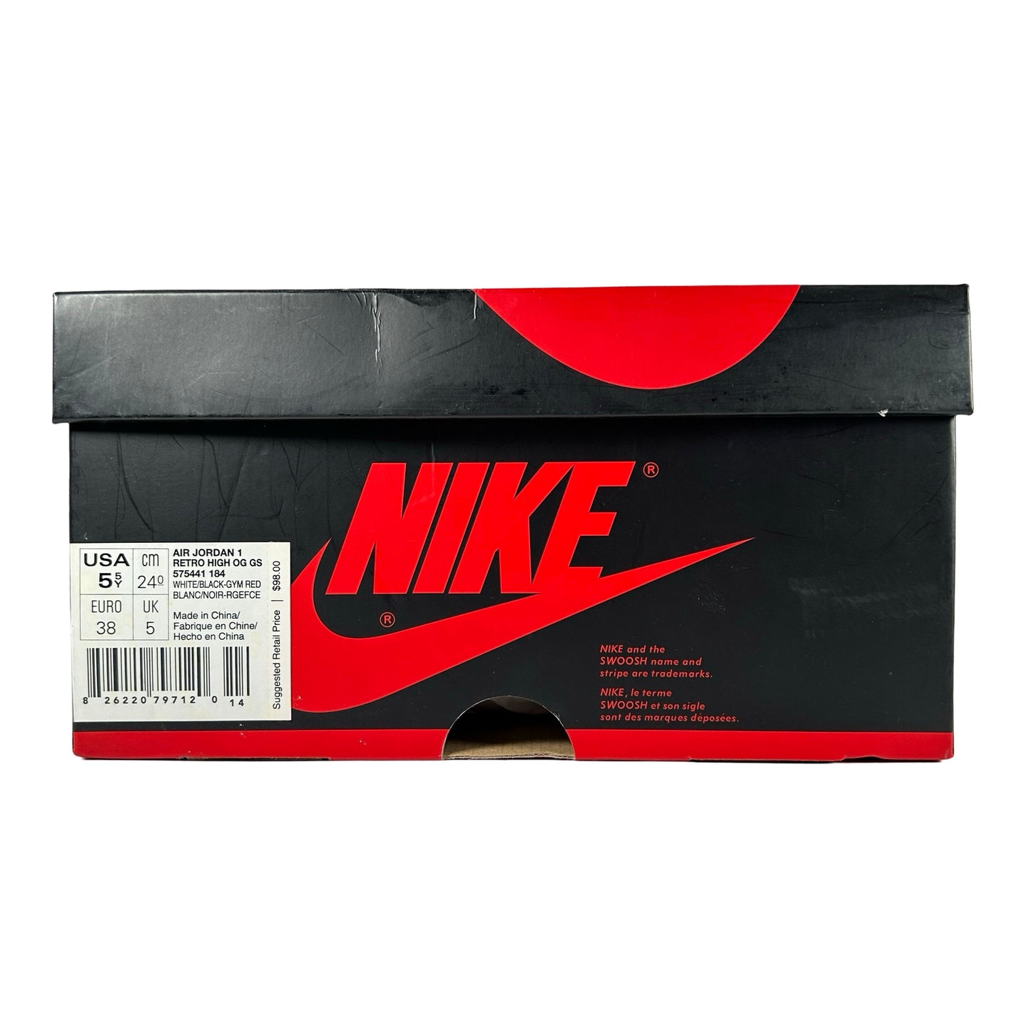 575441 184 Jordan 1 Retro Black Toe (2013) (GS) [USED] - 5.5 Y (Used)