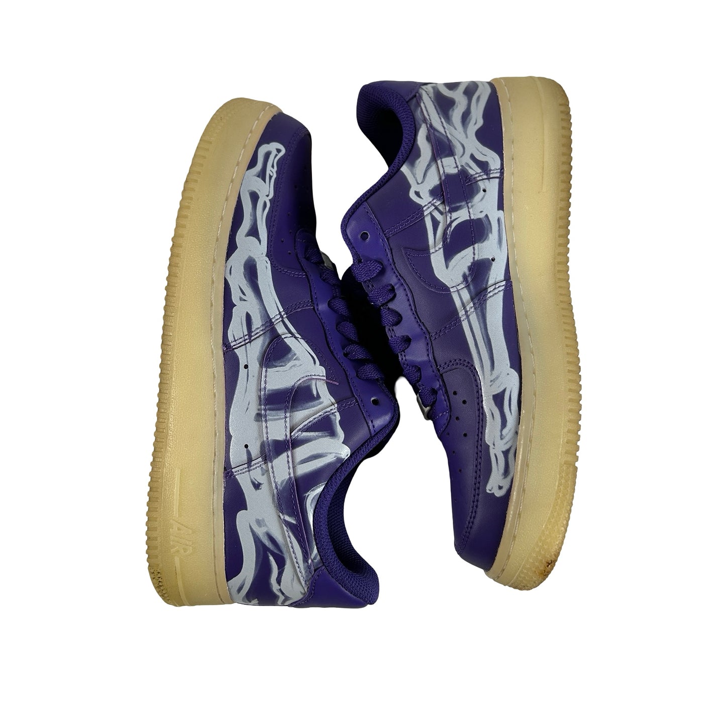 CU8067 500 Nike Air Force 1 Low '07 QS Purple Skeleton Halloween [USED] - 7 M (Used)