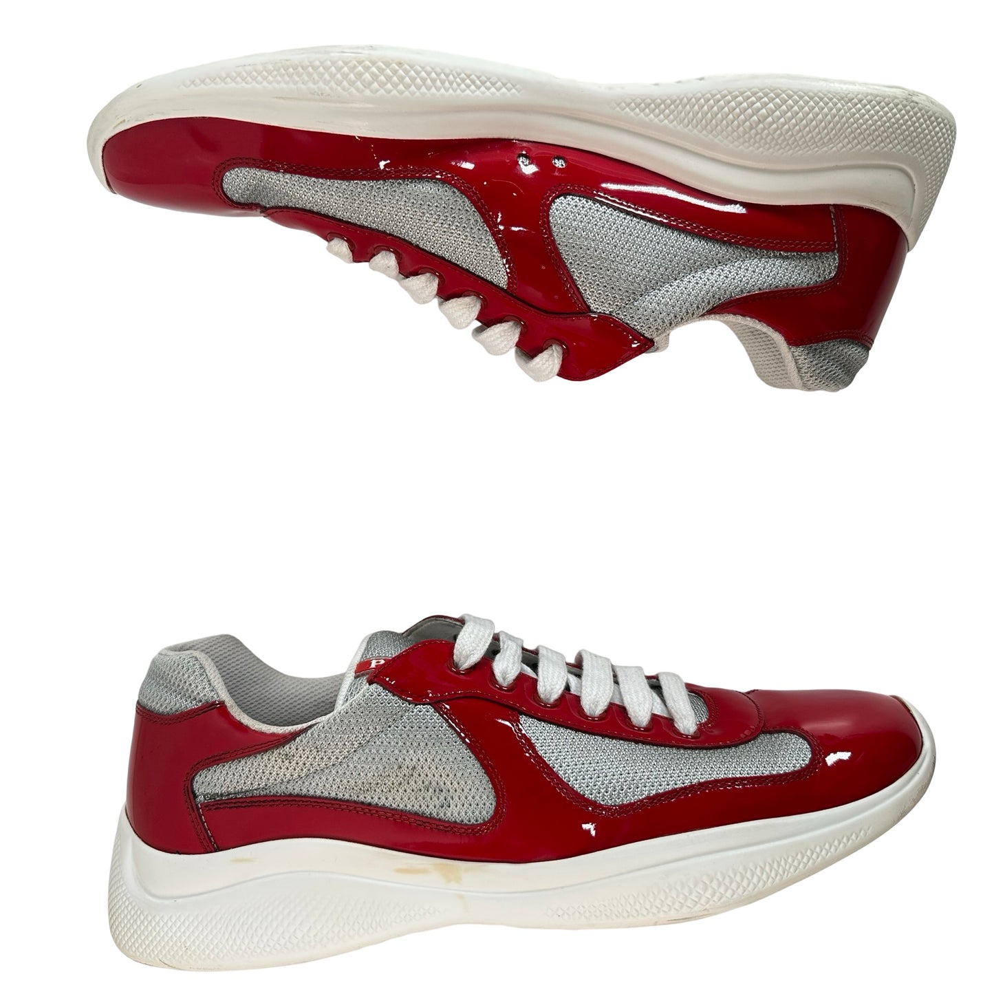 4E3400 ASZ F0F5C Prada America's Cup Red Silver [USED] - US 9.5 M (Used) (No Label)