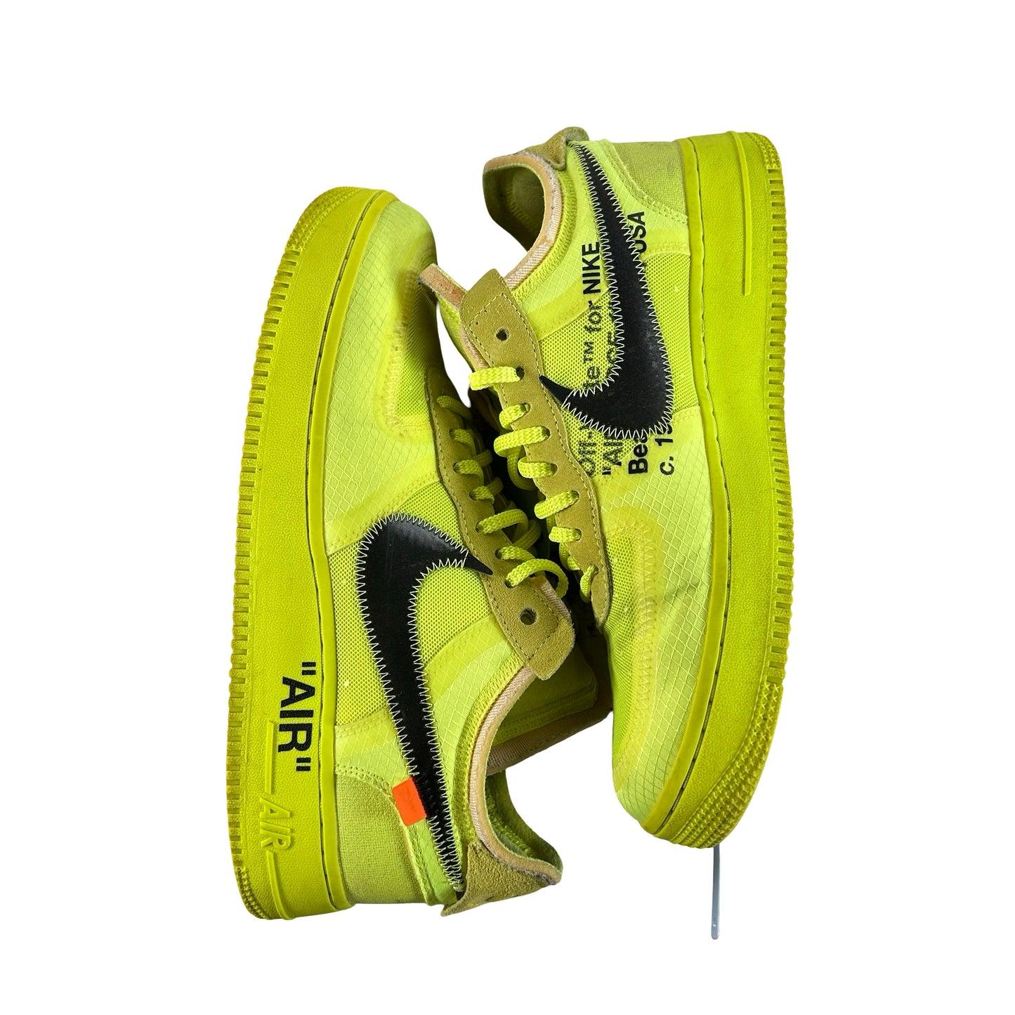 AO4606 700 Nike Air Force 1 Low Off-White Volt [USED] - 9 M (Used5)