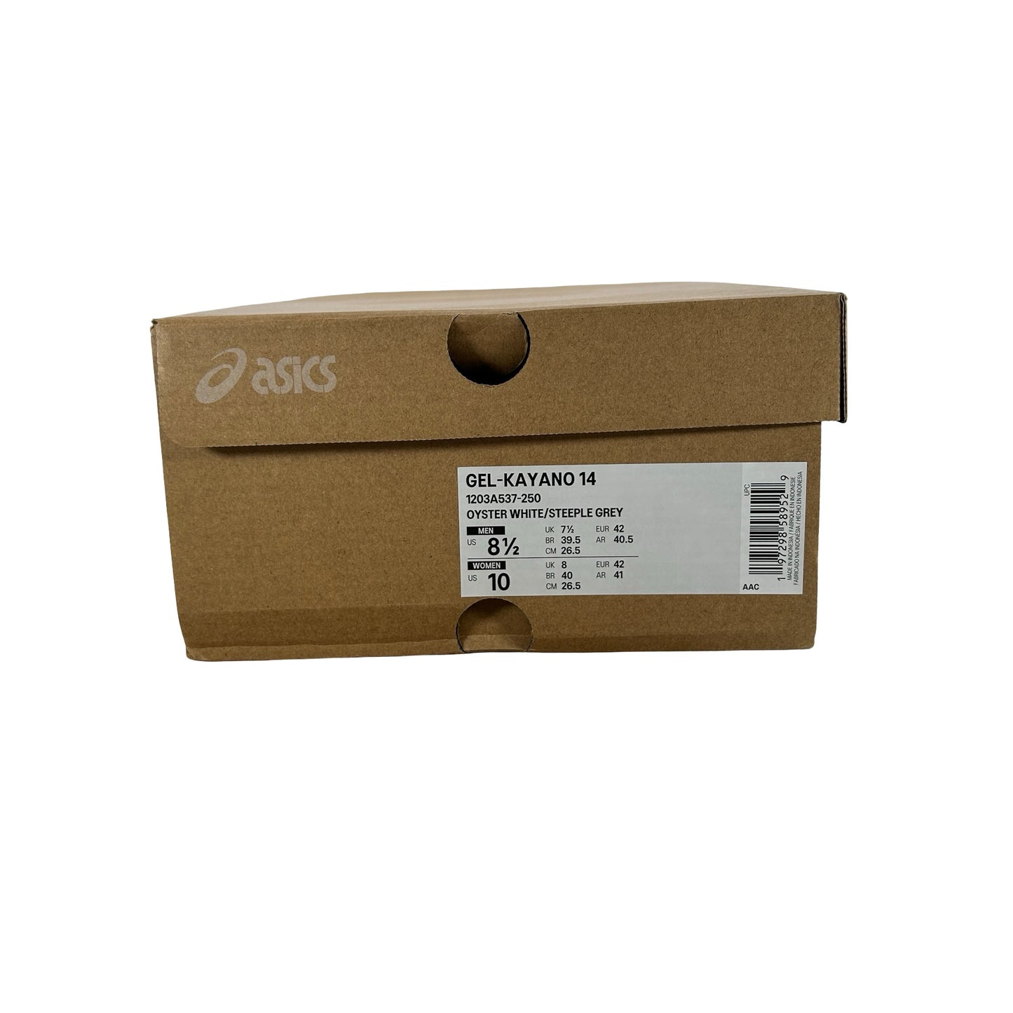 1203A537 250 ASICS Gel-Kayano 14 Oyster White Steeple Grey [USED] - 8.5 M (Used)