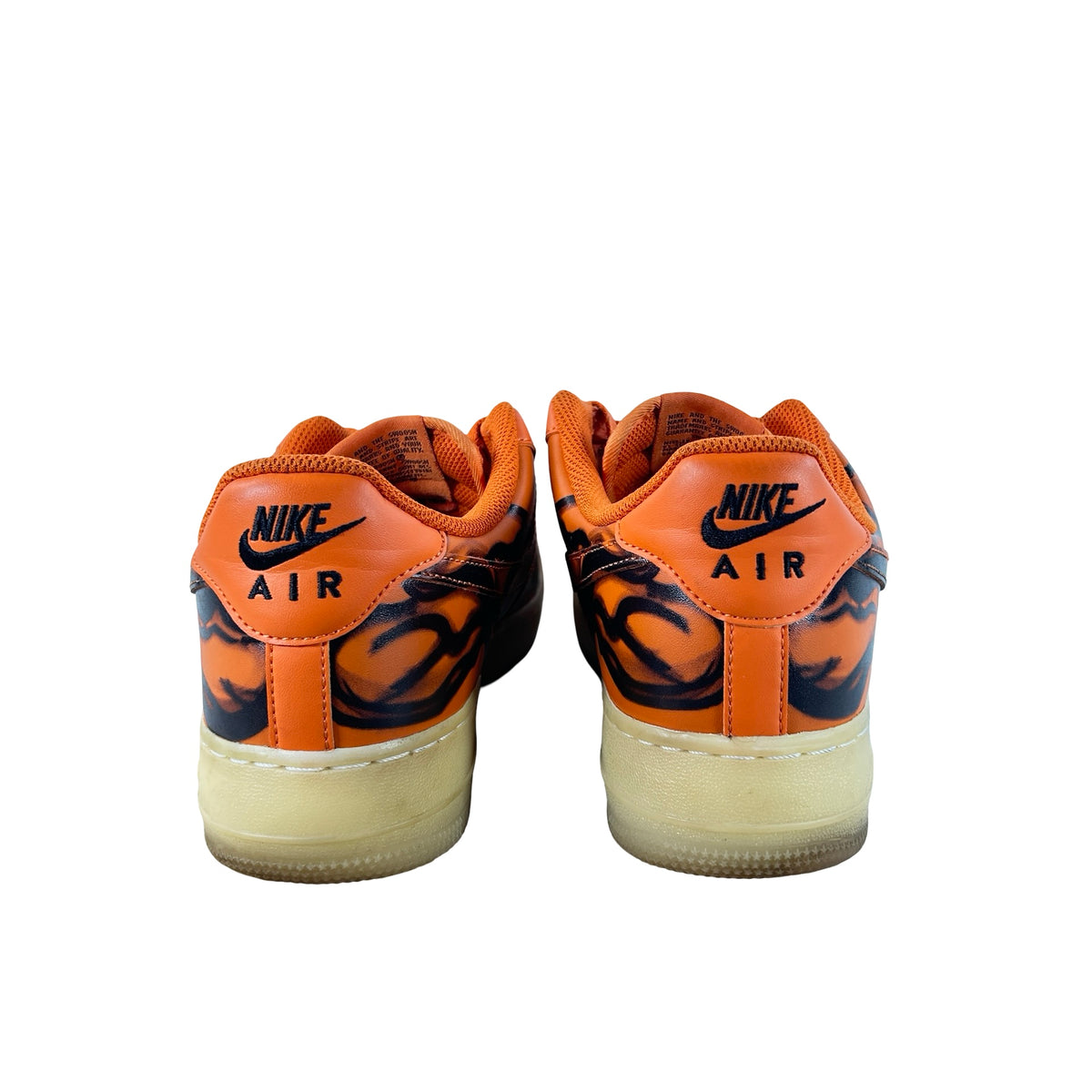 CU8067 800 Nike Air Force 1 Low Orange Skeleton Halloween [USED] - 9 M (Used) (No Box)