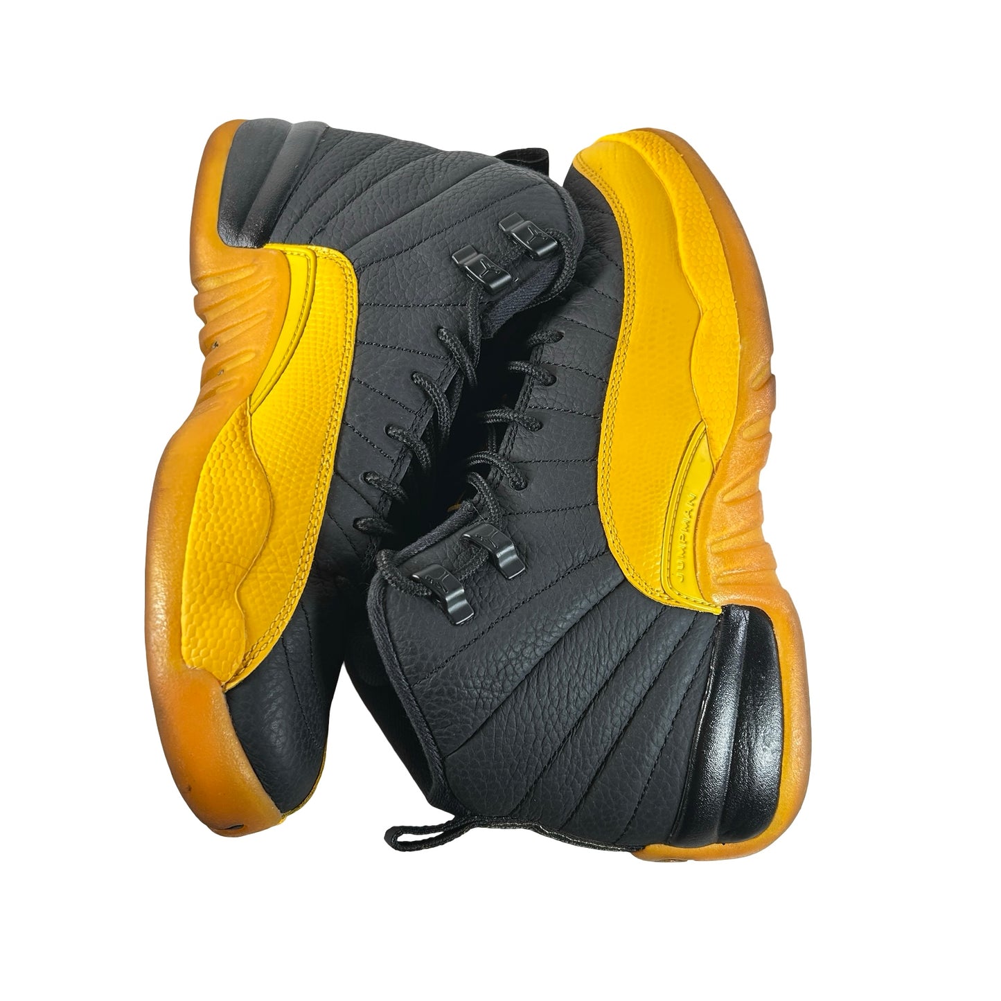 153265 070 Air Jordan 12 Retro Black University Gold (GS) [USED] - 7 Y (Used) (Replace Box)