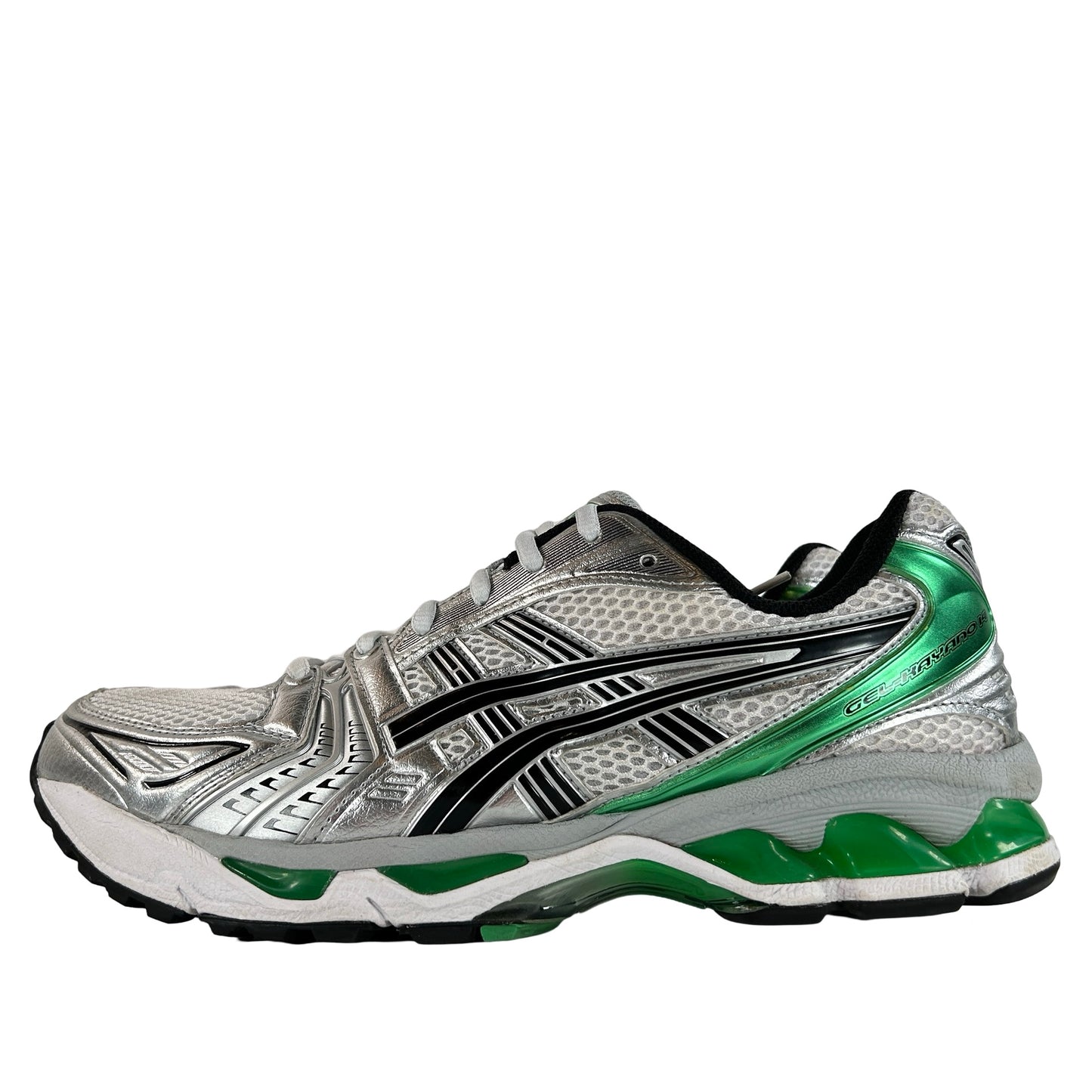 1201A019 110 ASICS Gel-Kayano 14 White Malachite Green [USED] - 9 M (Used) (No Box2)