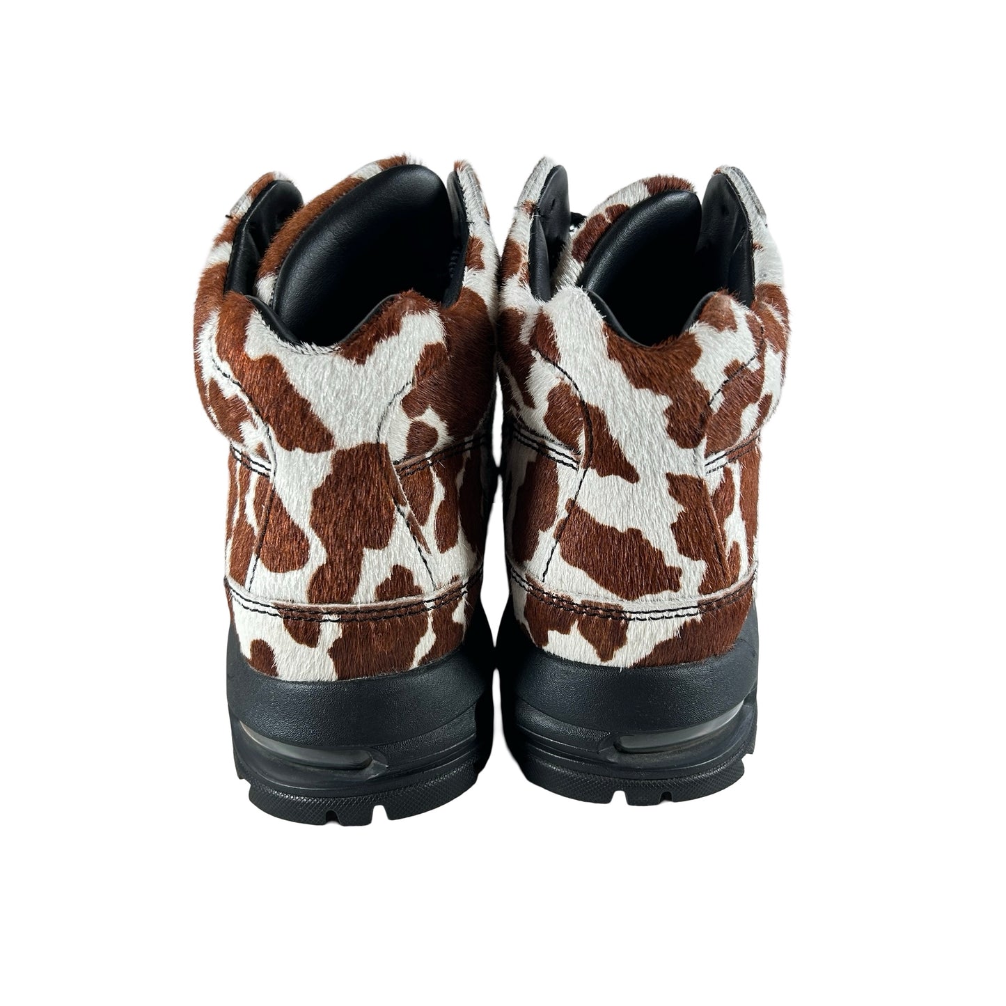 IO4635 100 Nike Air Max Goadome Sail Cacao Wow Cow Print Pony Hair [USED] - 8 M (Used) (No Box)