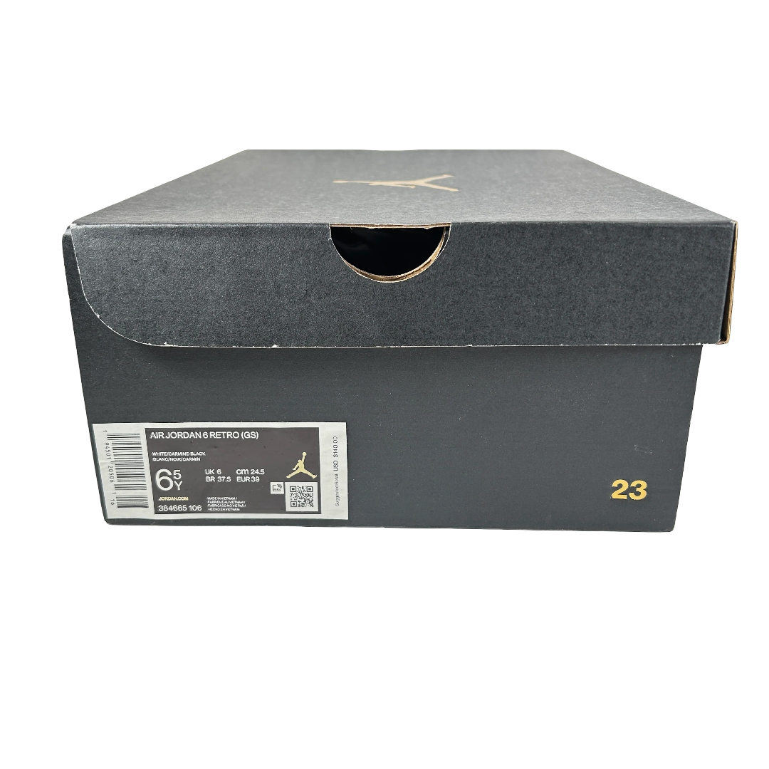 384665 106 Jordan 6 Retro Carmine (2021) (GS) [CONDITIONAL] - 6.5 Y (Yellowing)