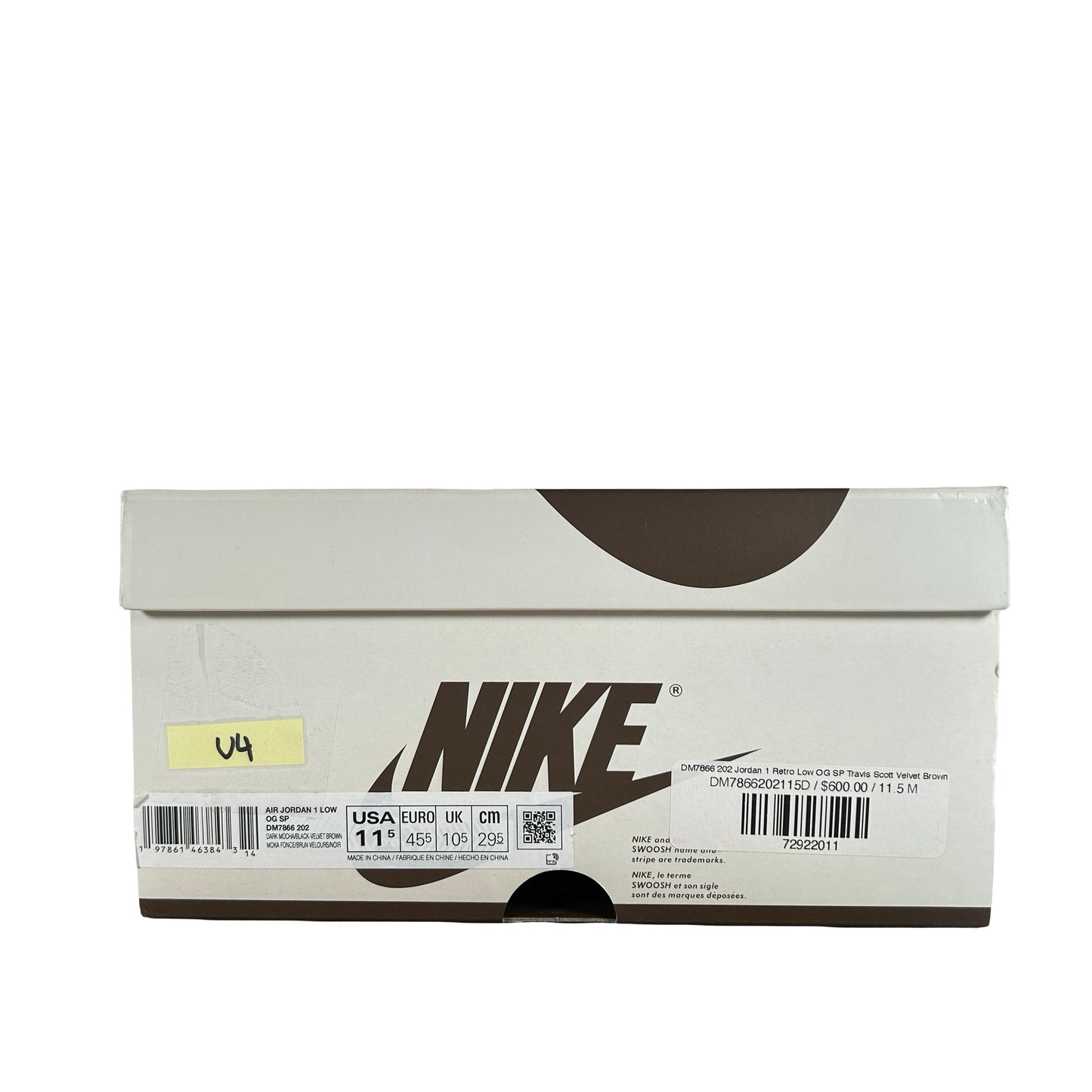 DM7866 202 Jordan 1 Retro Low OG SP Travis Scott Velvet Brown [USED] - 11.5 M (Used4)