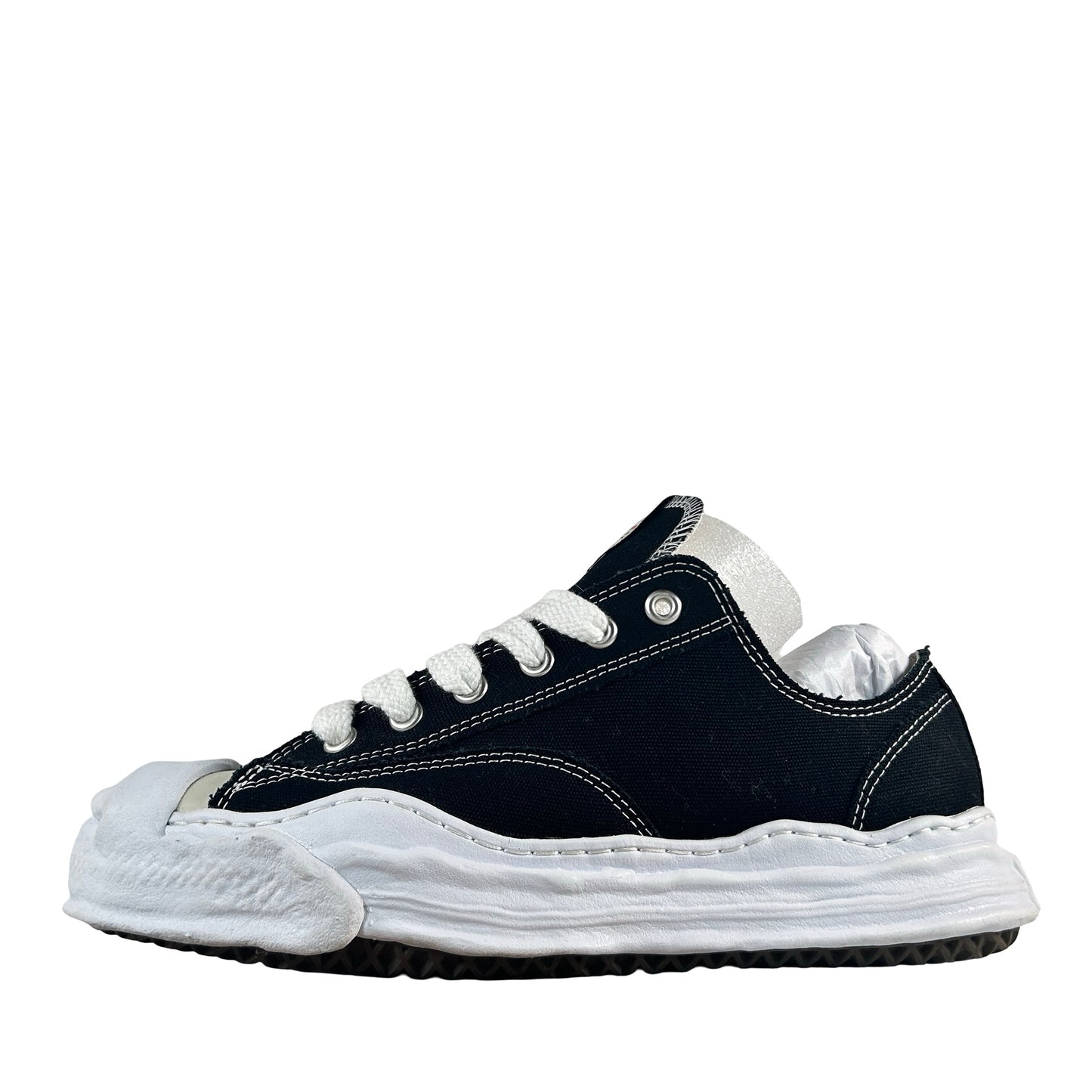 A05FW702 Maison Mihara Yasuhiro Hank OG Sole Canvas Low Black [USED] - 45 EU (Used)