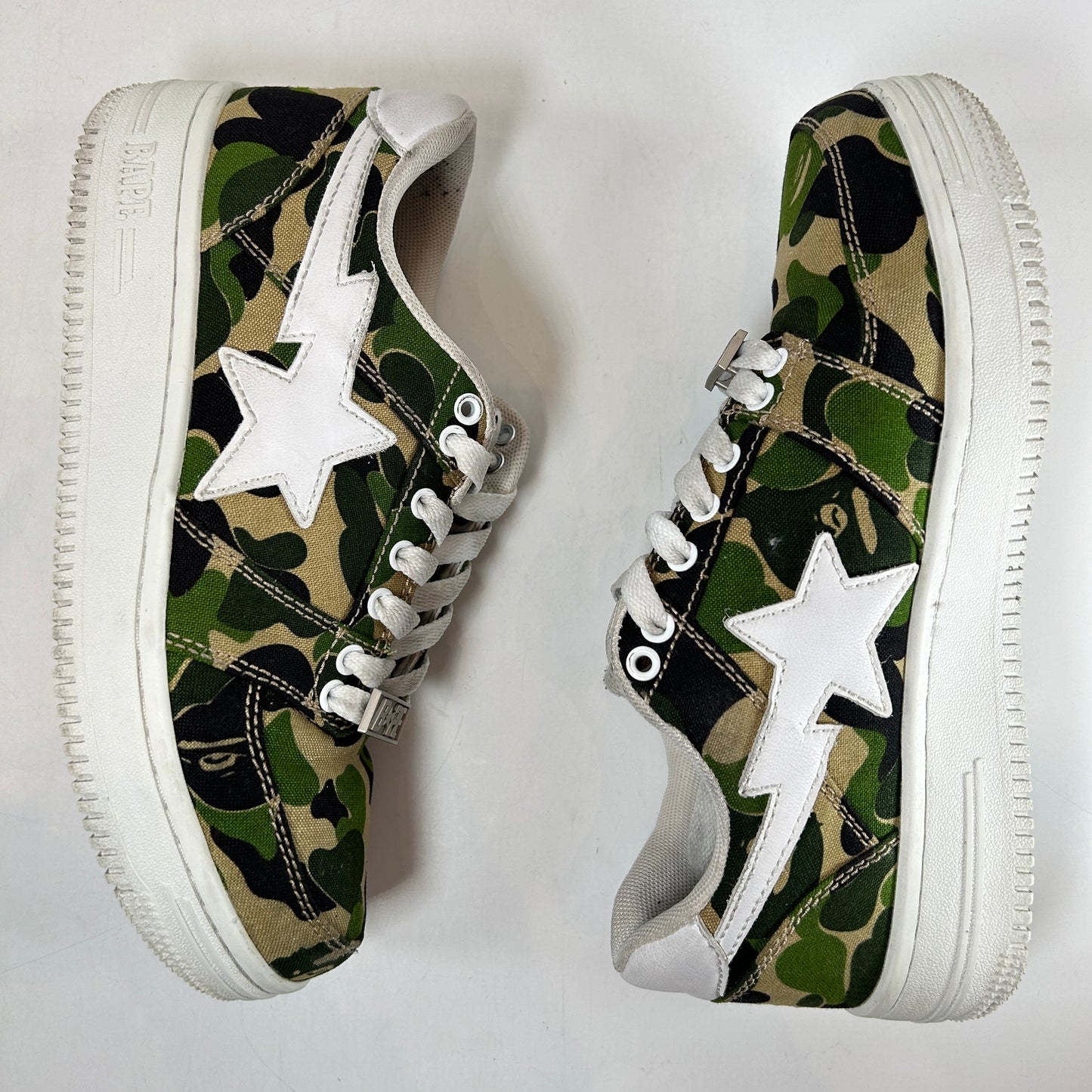 1C70191020 A Bathing Ape Bape Sta Low ABC Camo 20th Anniversary Green [USED] - 7.5 M (Used) (Replace Box)