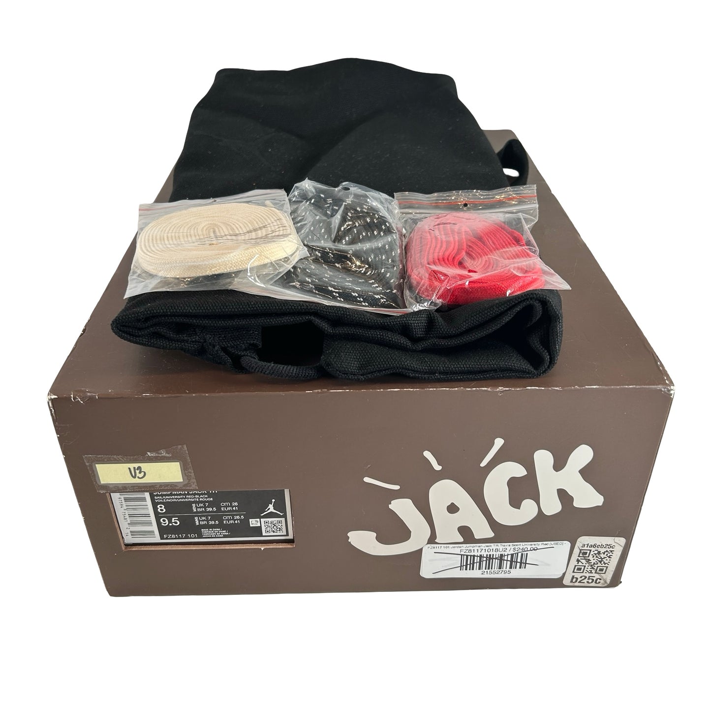 FZ8117 101 Jordan Jumpman Jack TR Travis Scott University Red [USED] - 8 M (Used3)