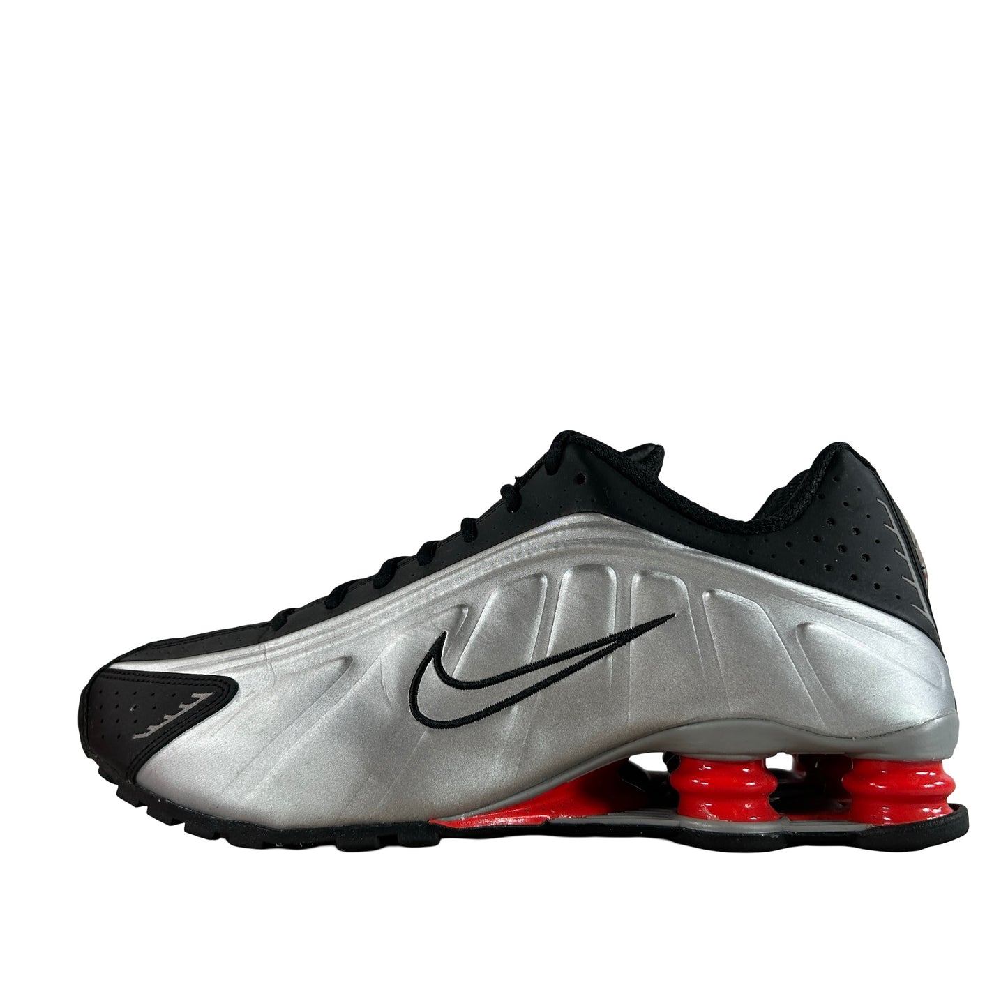 BV1111 008 Nike Shox R4 Black Metallic Silver (2018/2024) [USED] - 9.5 M (Used)