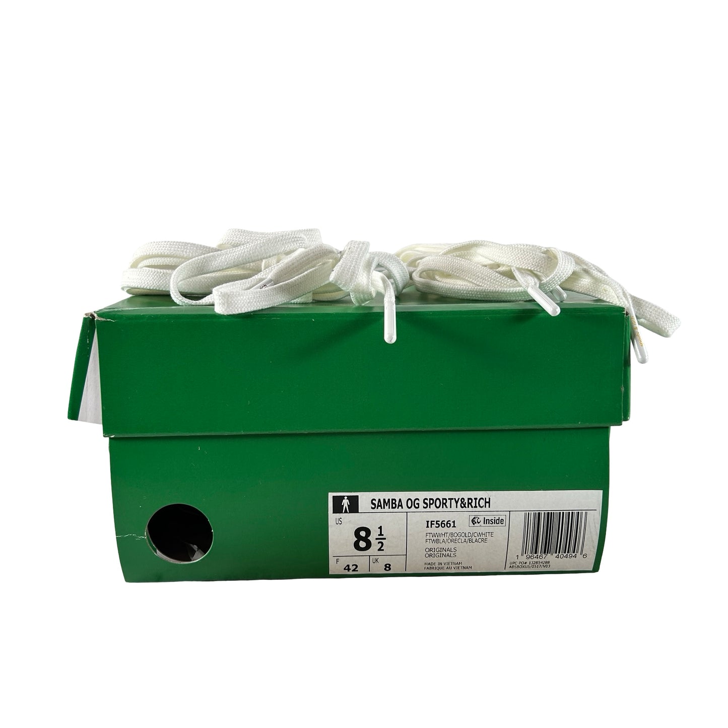 IF5661 adidas Samba Sporty & Rich White Bold Gold [USED] - 8.5 M (Used)