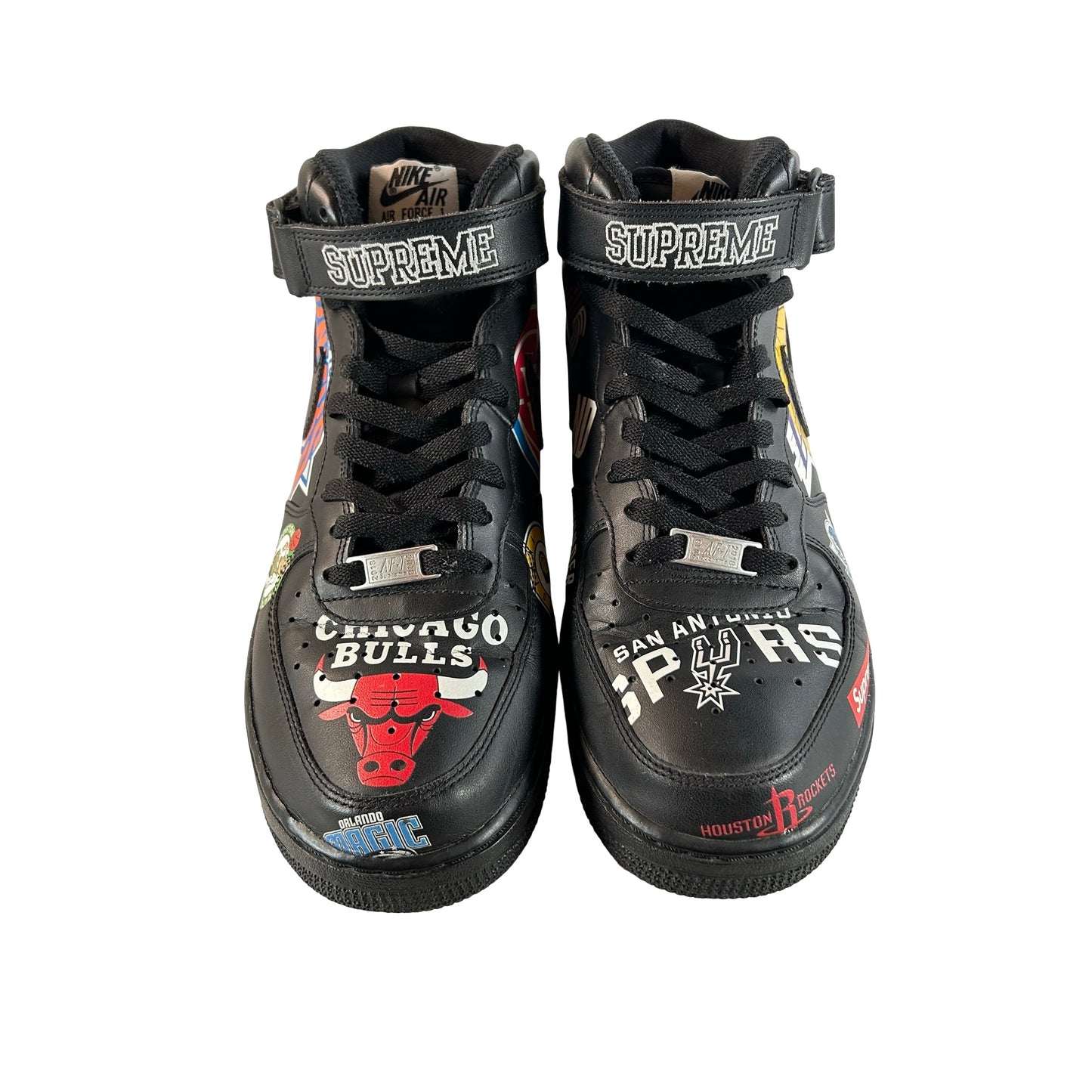 AQ8017 001 Nike Air Force 1 Mid Supreme NBA Black [USED] - 10 M (Used) (No Box)