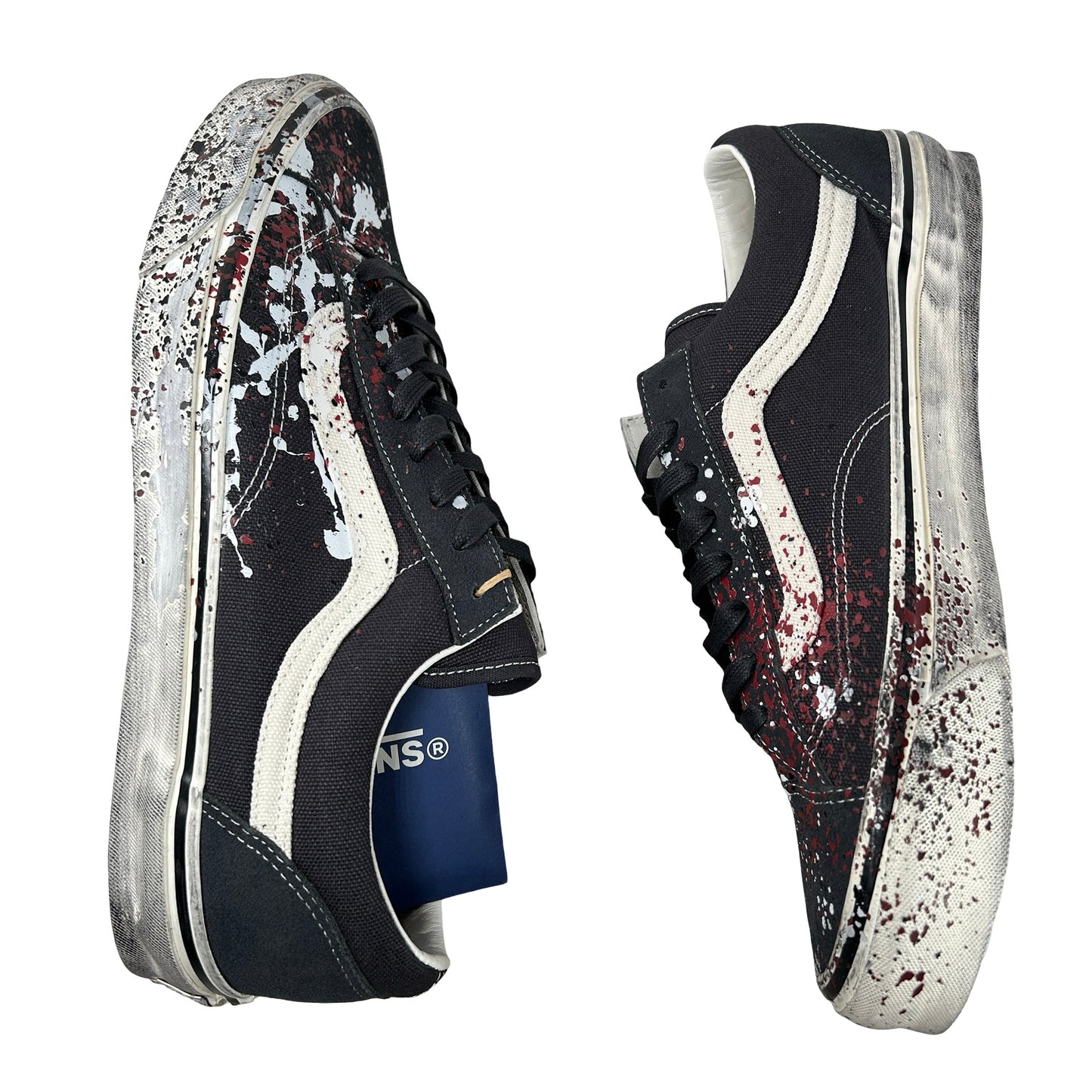 VN000D9RH91 Vans Premium Old Skool 36 Paint Splatter Charcoal Grey