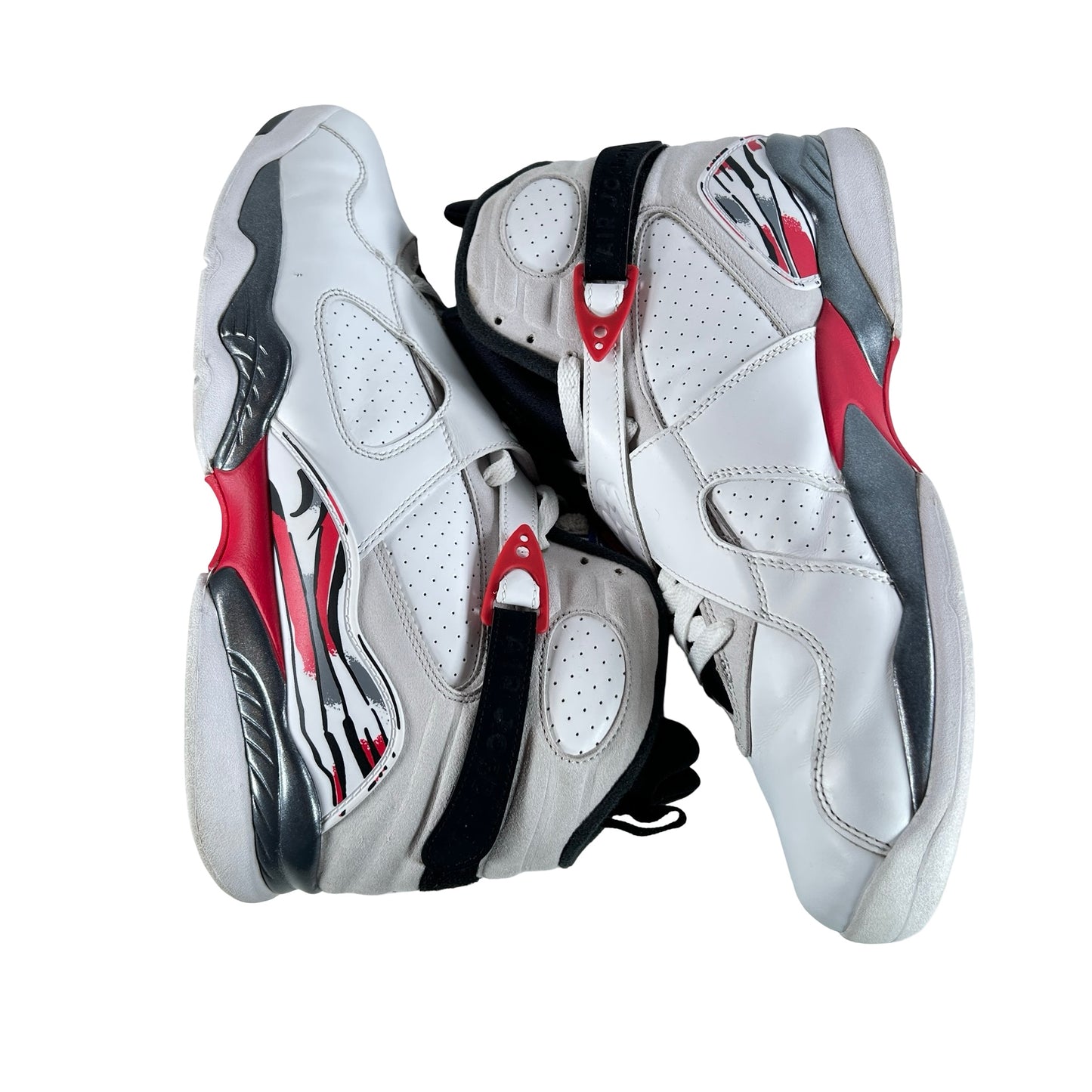 305381 100 Jordan 8 Retro White True Red (2025) [USED] - 13 M (Used)
