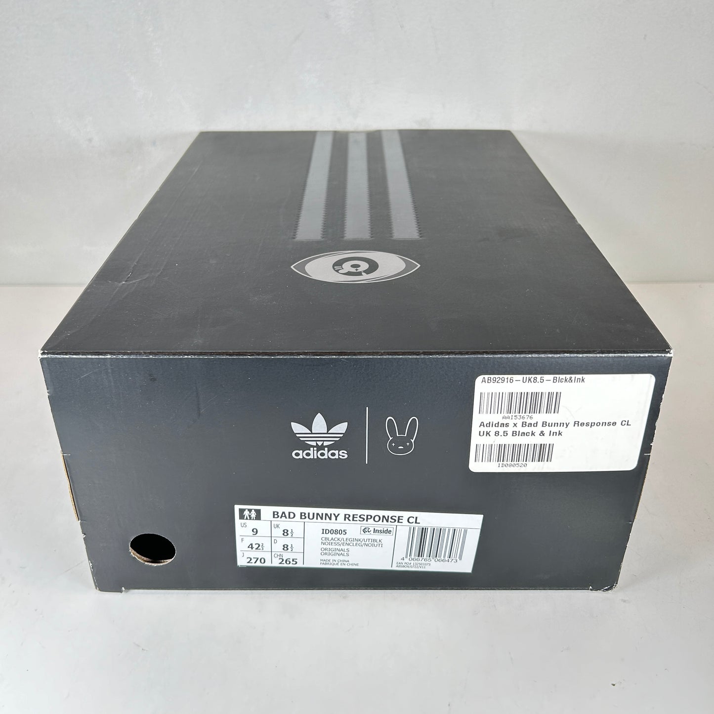 ID0805 adidas Response CL Bad Bunny Triple Black [USED] - 9 M (Used2)