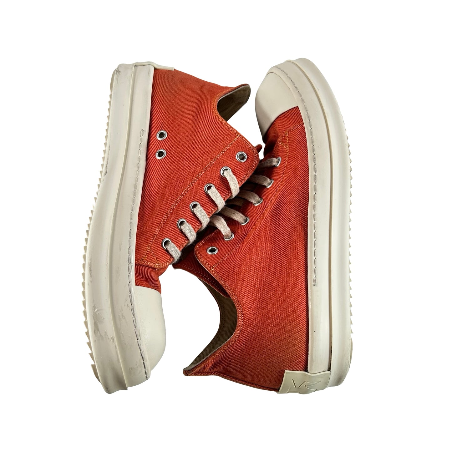 DU01B7802 DMEH1 Rick Owens DRKSHDW Fogachine Cotton Megalace Low 'Orange Milk' [USED] - 42 (Used)