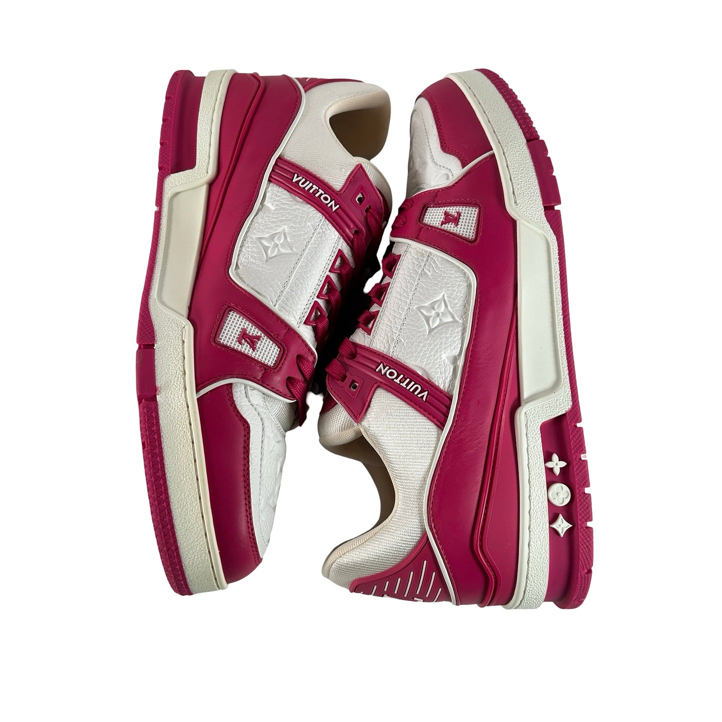 Louis Vuitton Trainer Low White Fuchsia [USED] - LV 10.5 / US 11.5 (Used)