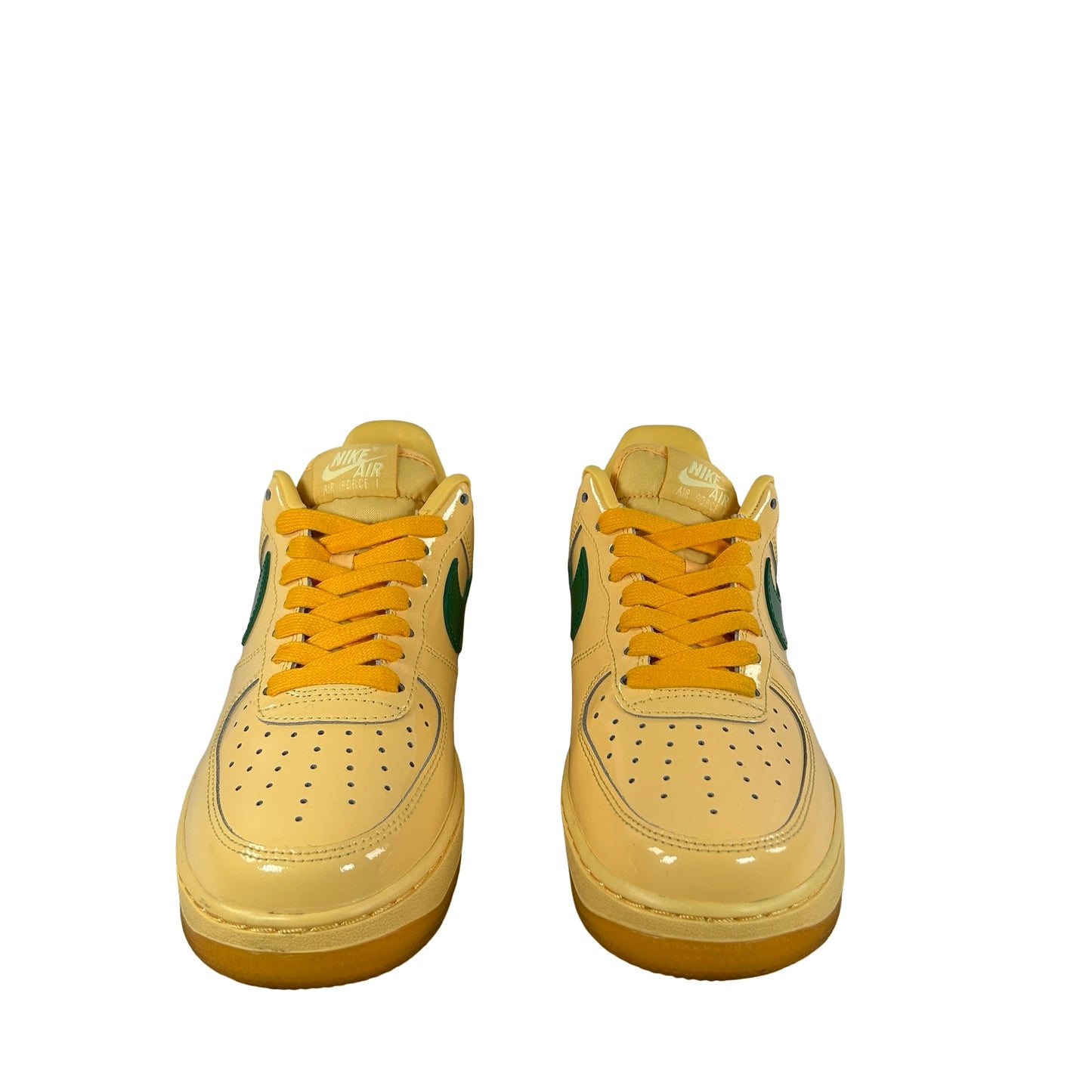 IO4489 700 Nike Air Force 1 Low Patent Leather Topaz Gold Pine Green [USED] - 8 M (Used)