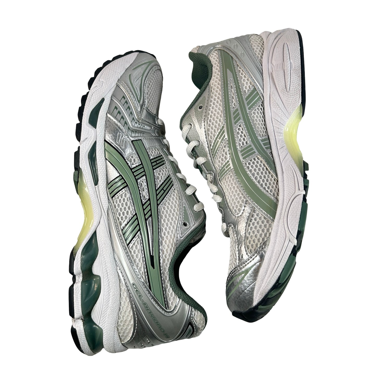 1201A019 107 ASICS Gel-Kayano 14 White Pure Silver Slate Grey Sage [USED] - 8.5 M (Used) (No Box)