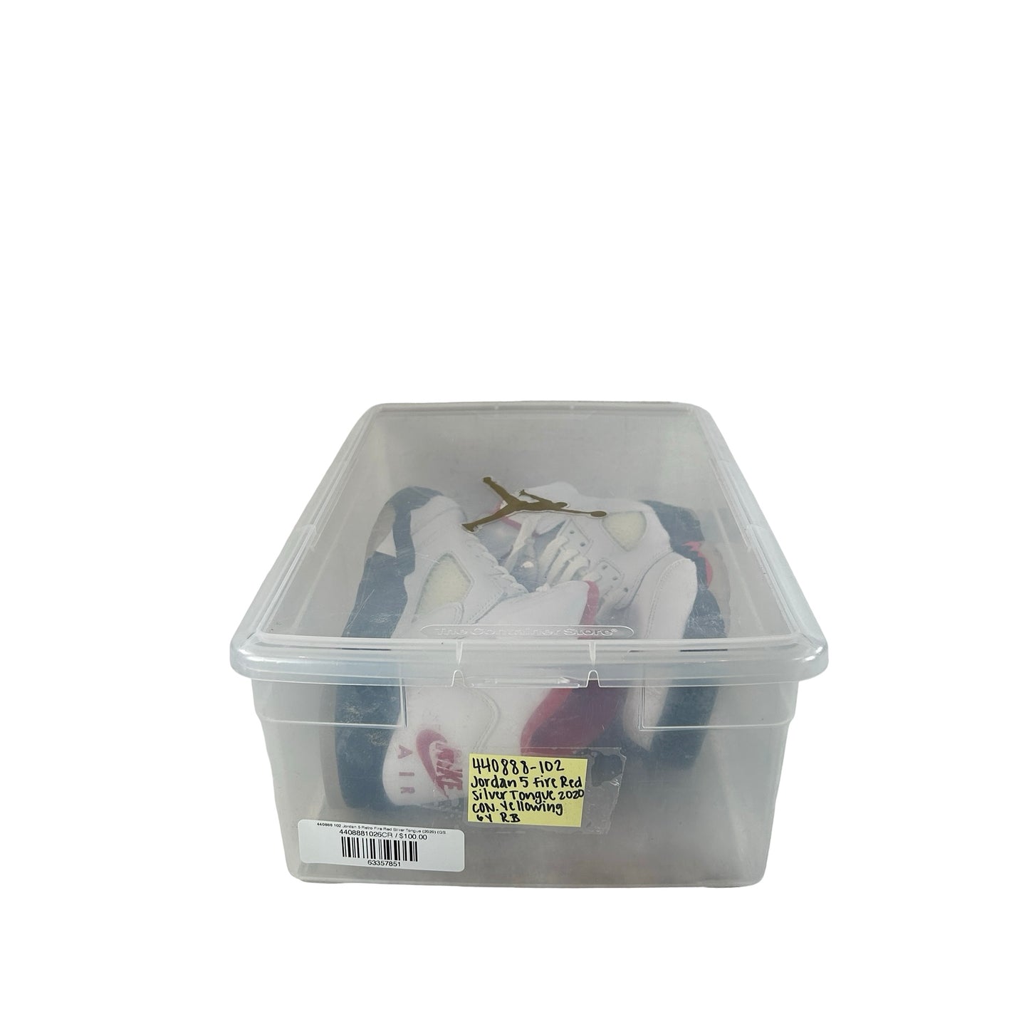 440888 102 Jordan 5 Retro Fire Red Silver Tongue (2020) (GS) [CONDITIONAL] - 6 Y (Yellowing) (Replace Box)