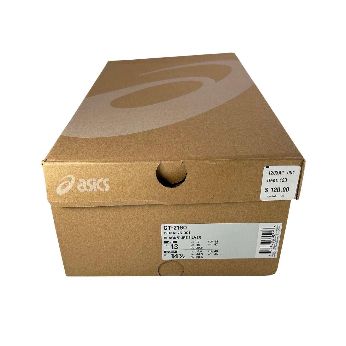 1203A275 001 ASICS GT-2160 Black Pure Silver [USED] - 13 M (Used)